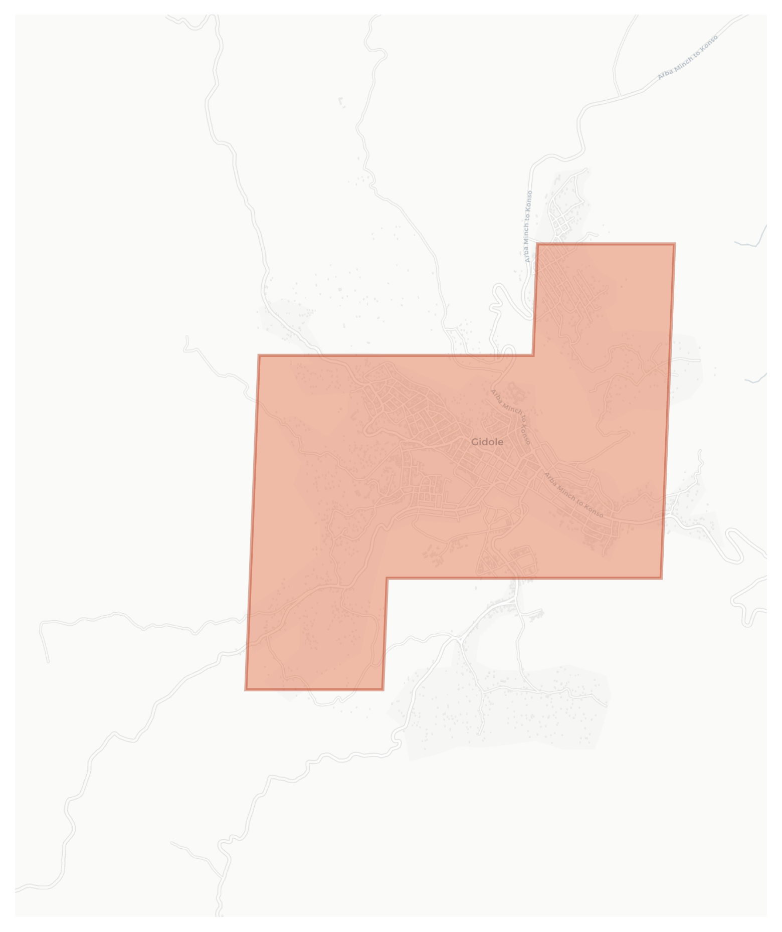Gidole geographic map