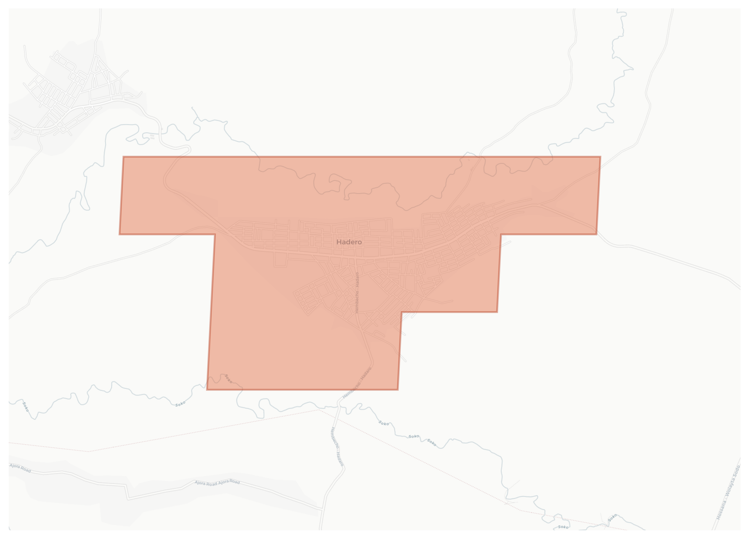 Hadero geographic map