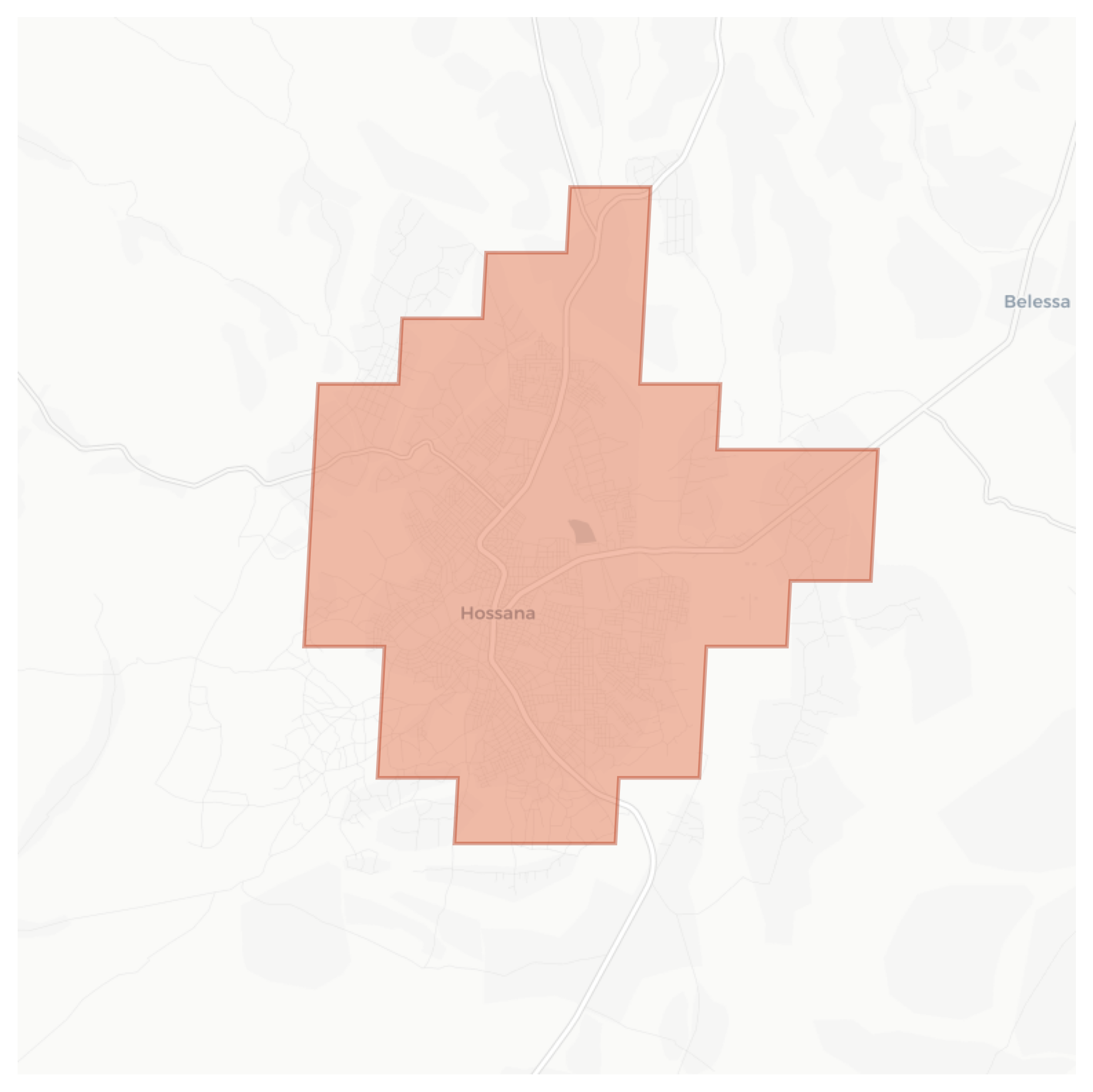 Hossana geographic map