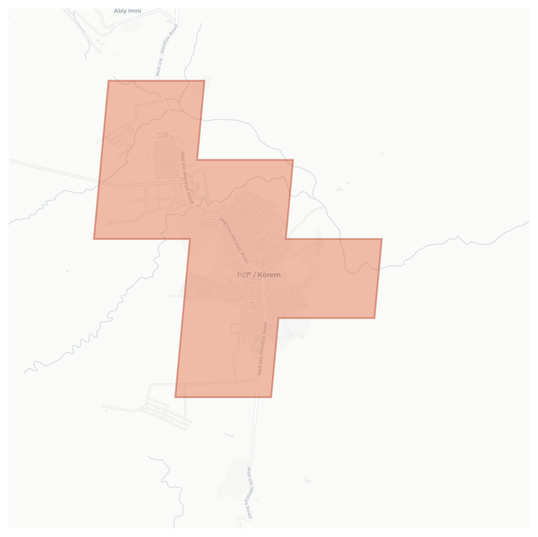 Korem geographic map