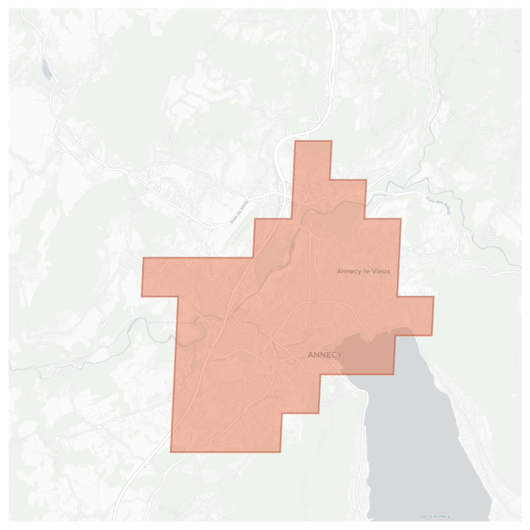 Annecy geographic map