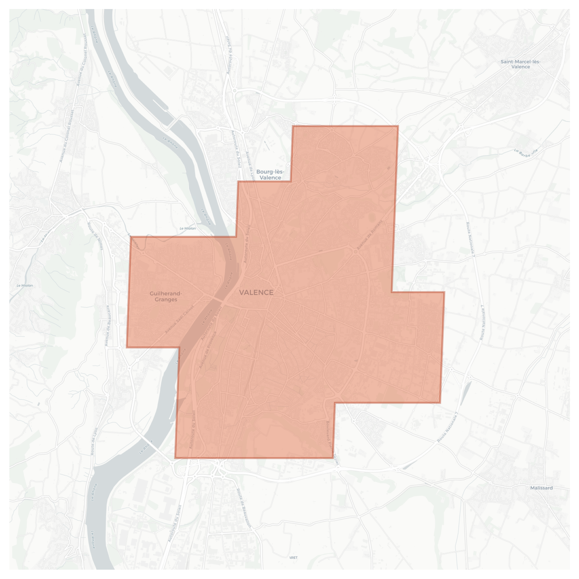 Valence geographic map