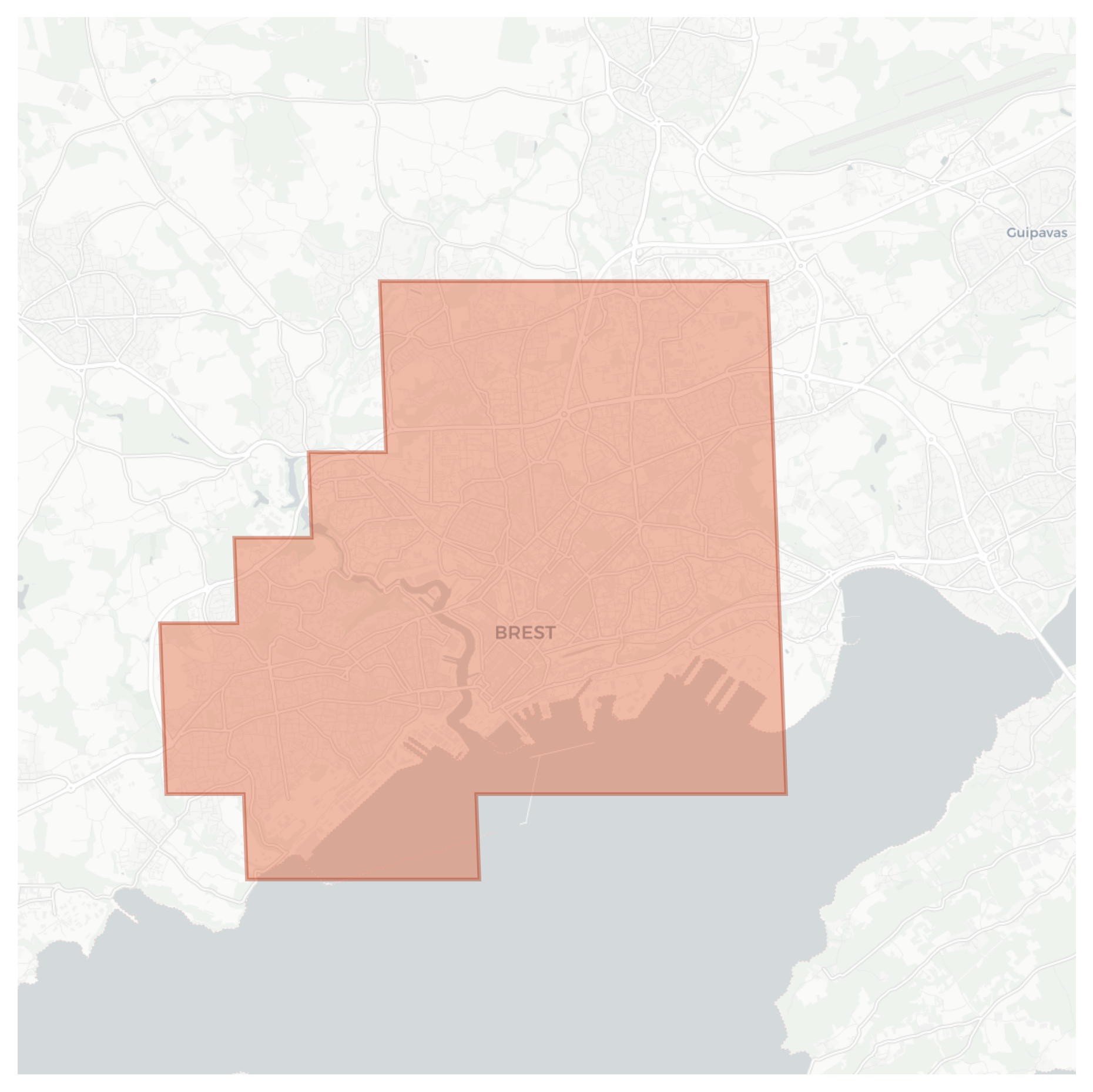 Brest geographic map