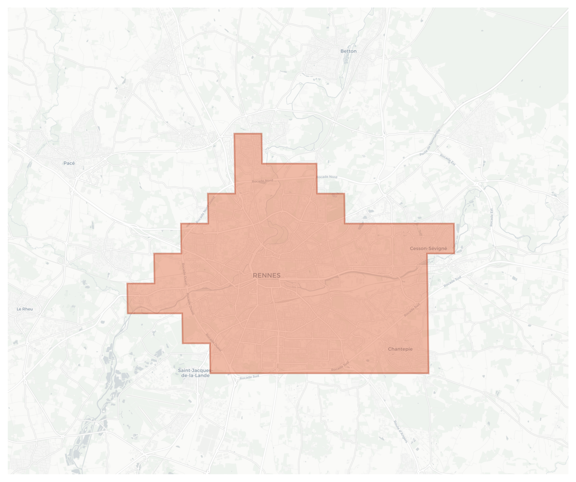 Rennes geographic map