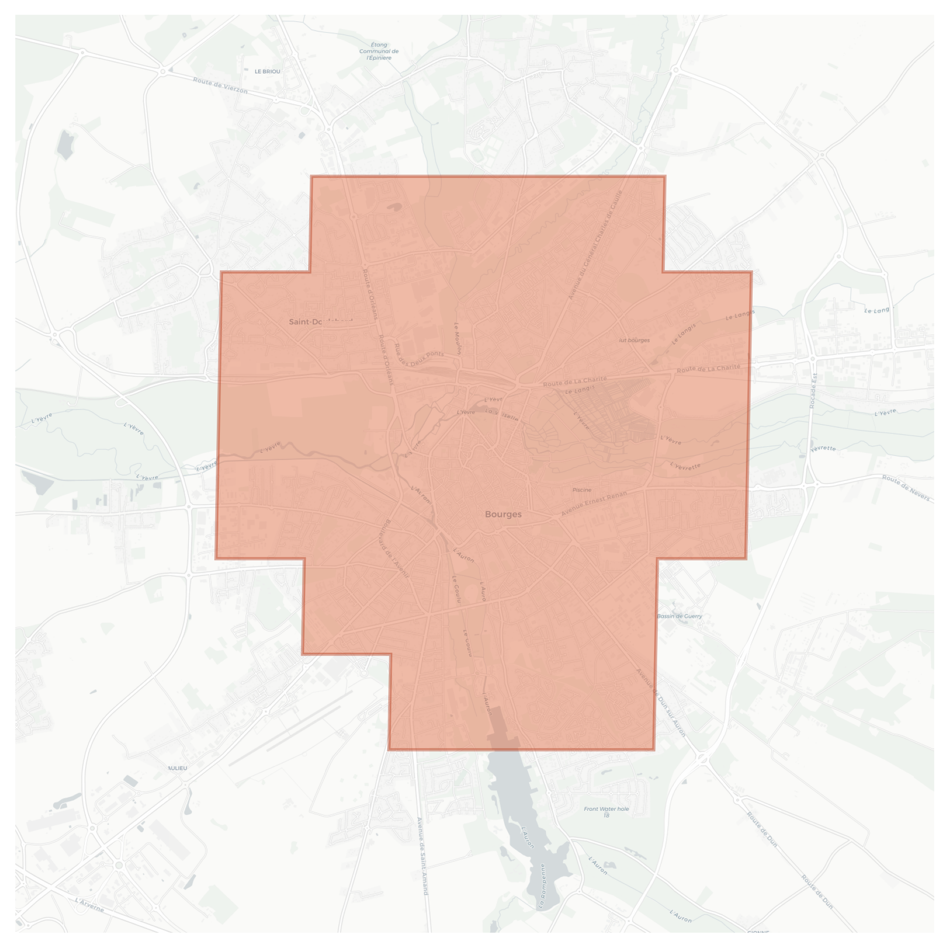 Bourges geographic map