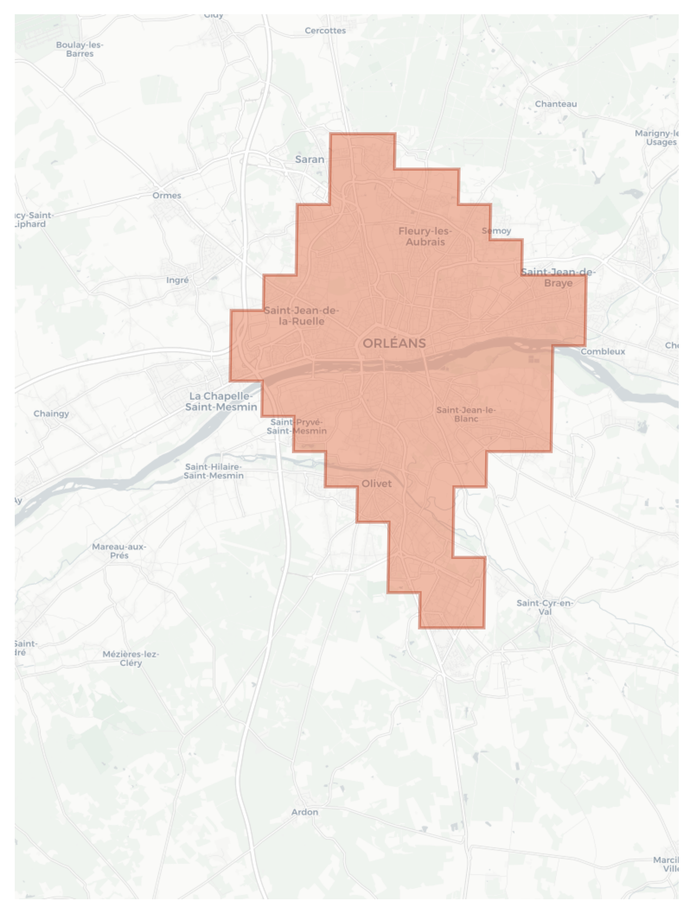 Orléans geographic map
