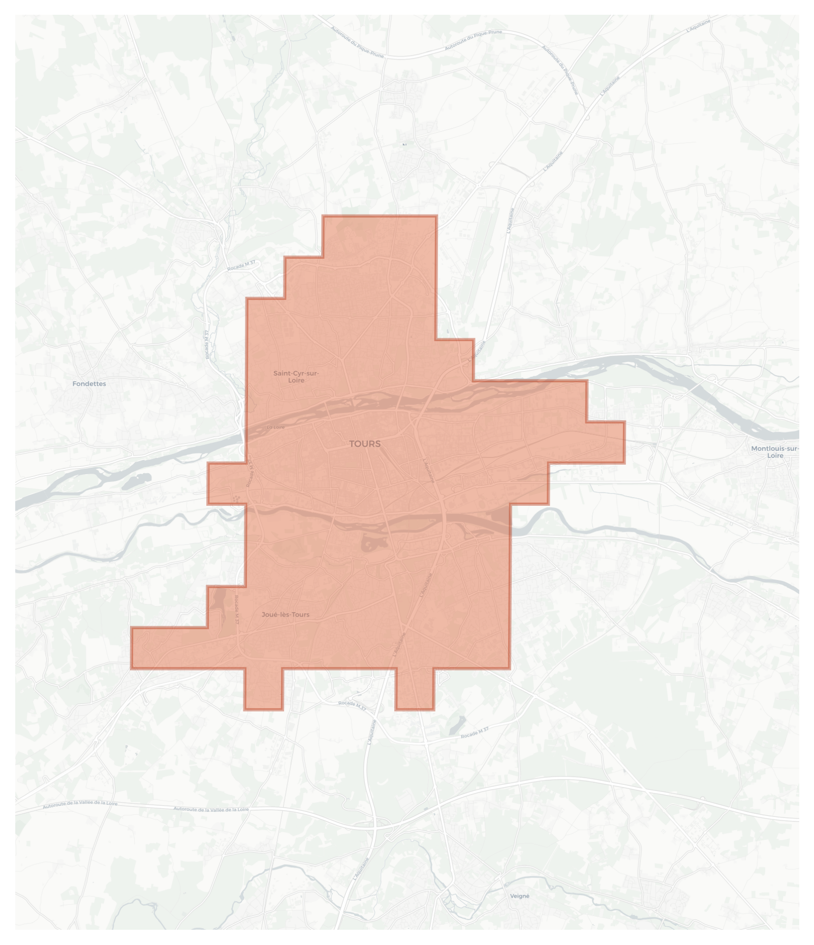 Tours geographic map