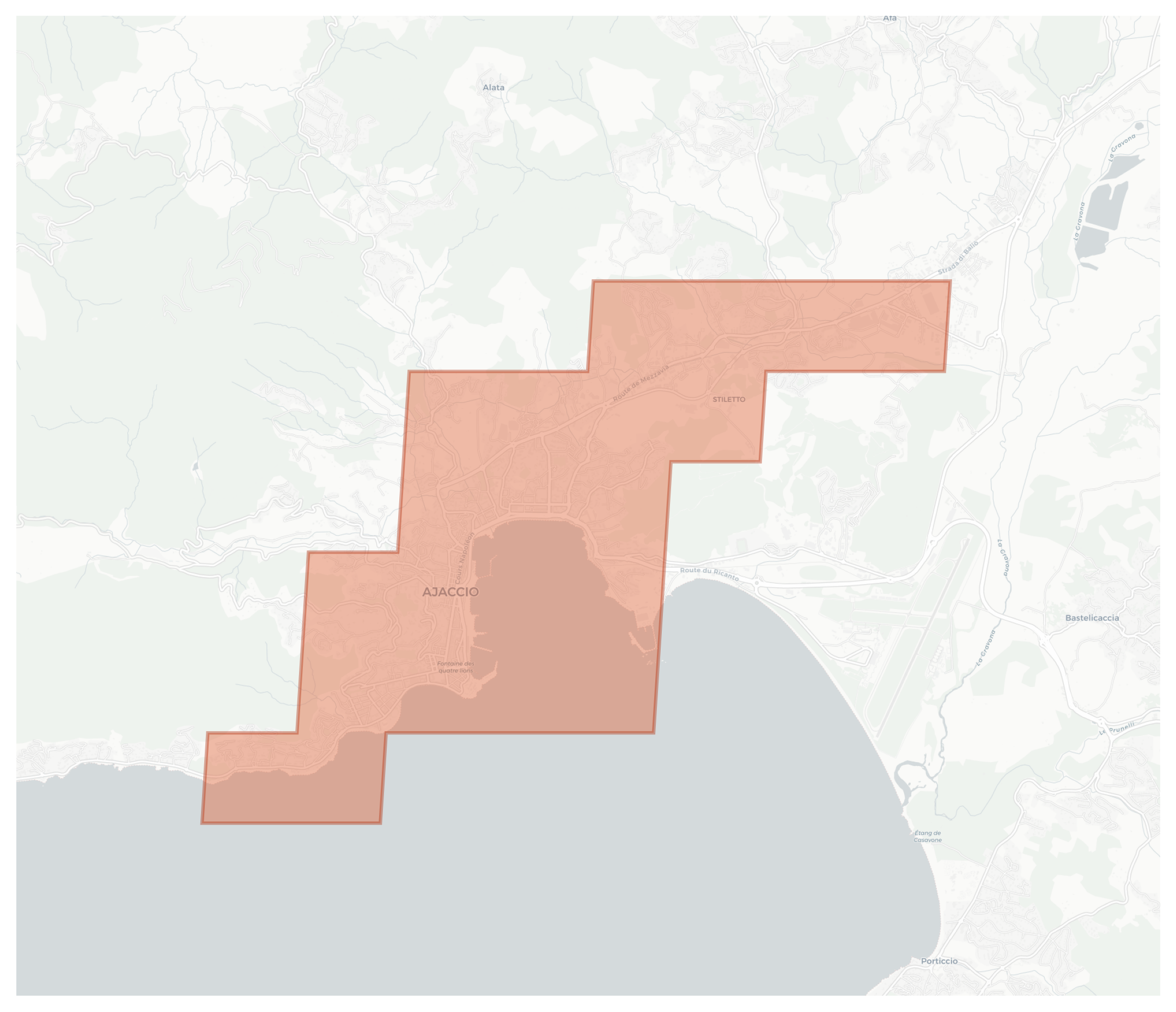 Ajaccio geographic map