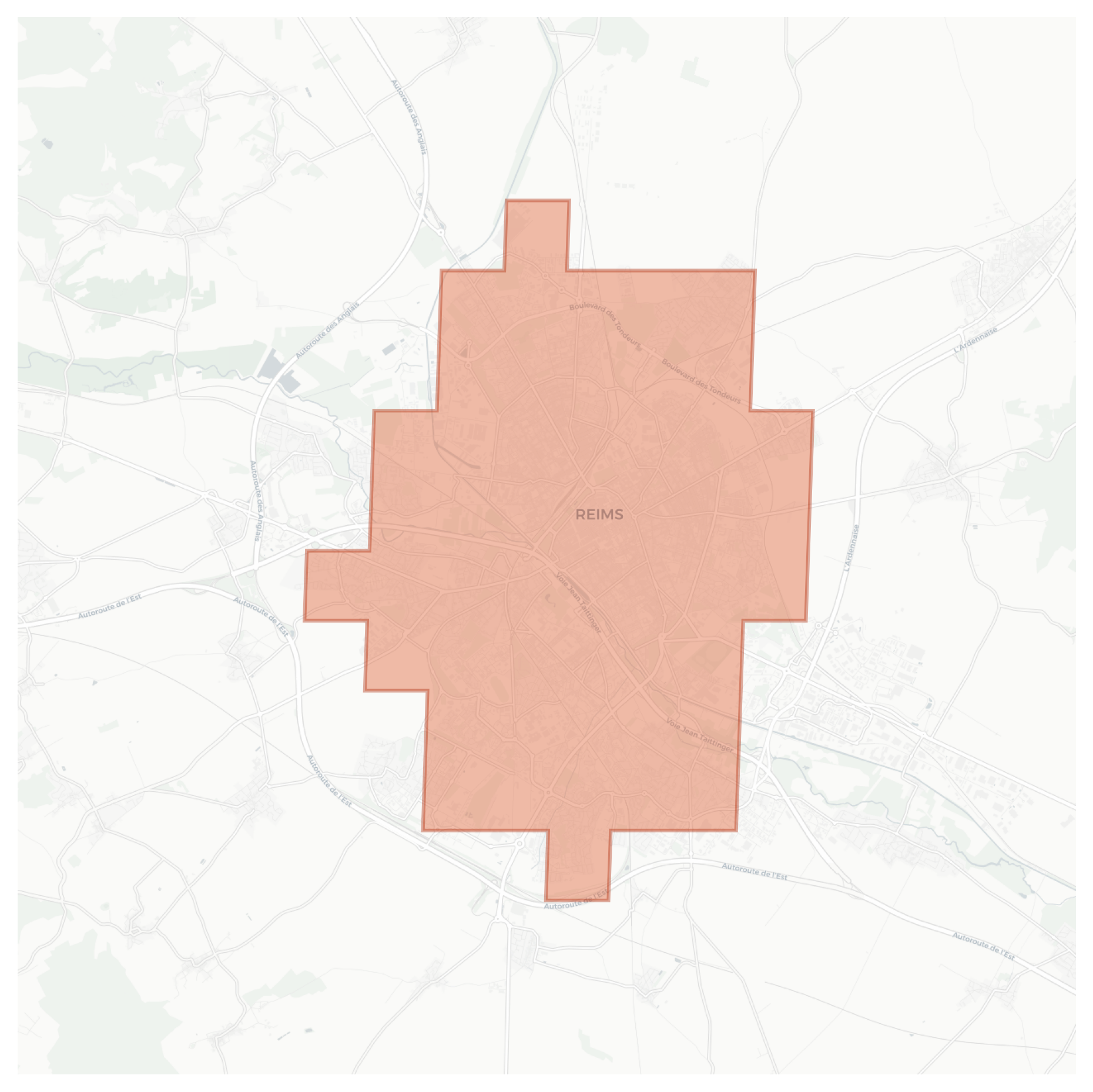 Reims geographic map