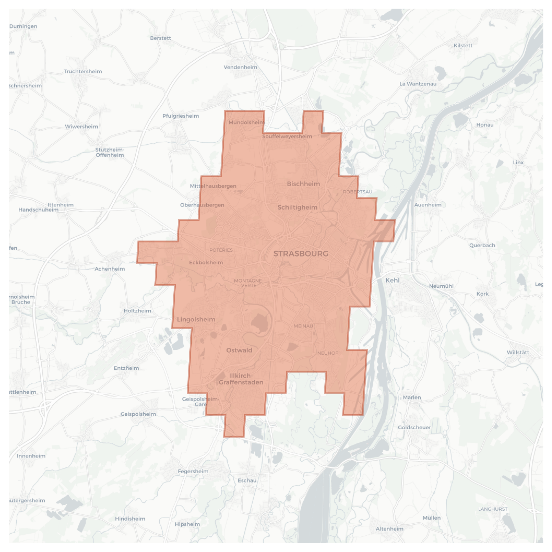 Strasbourg geographic map