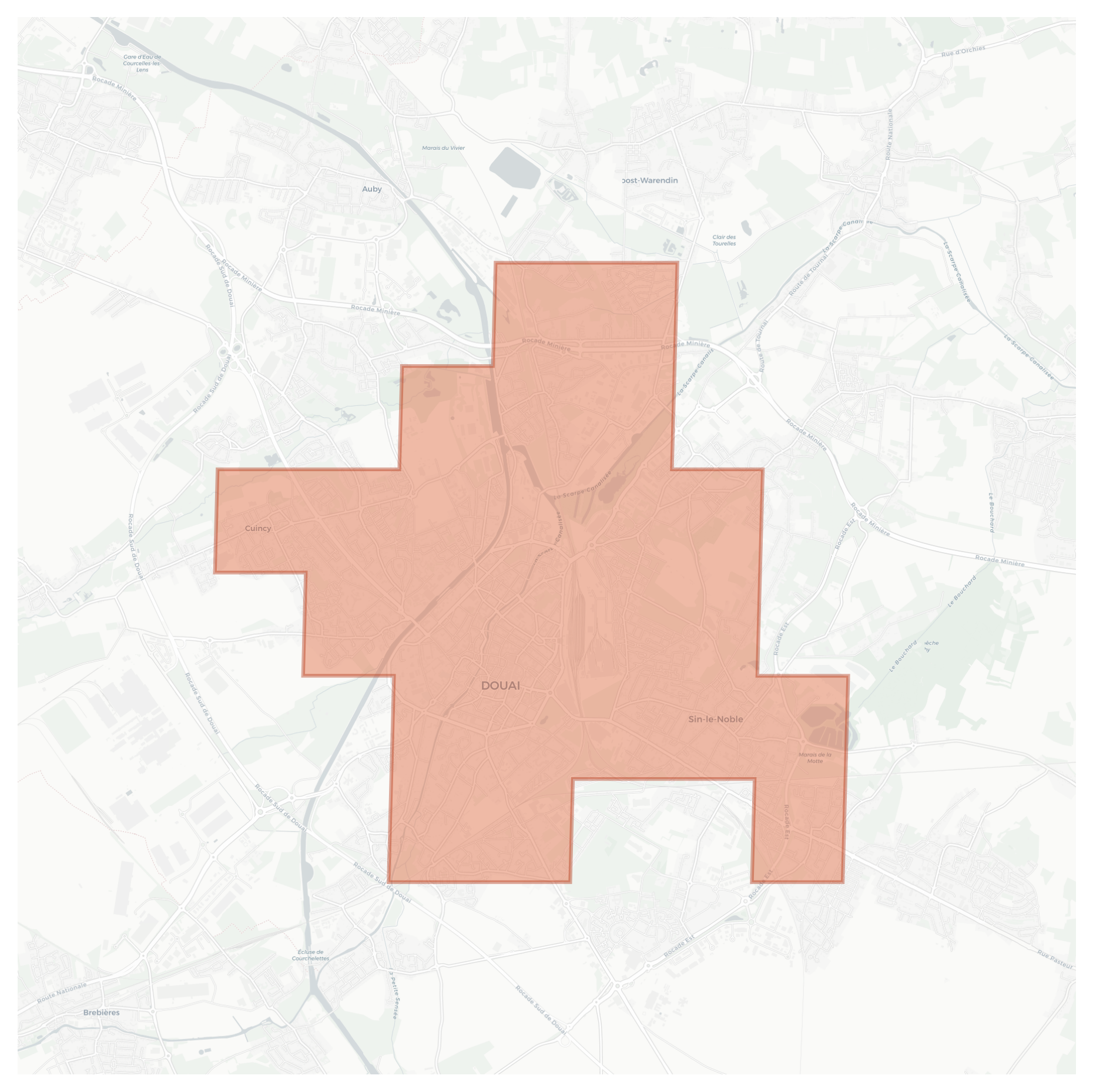 Douai geographic map