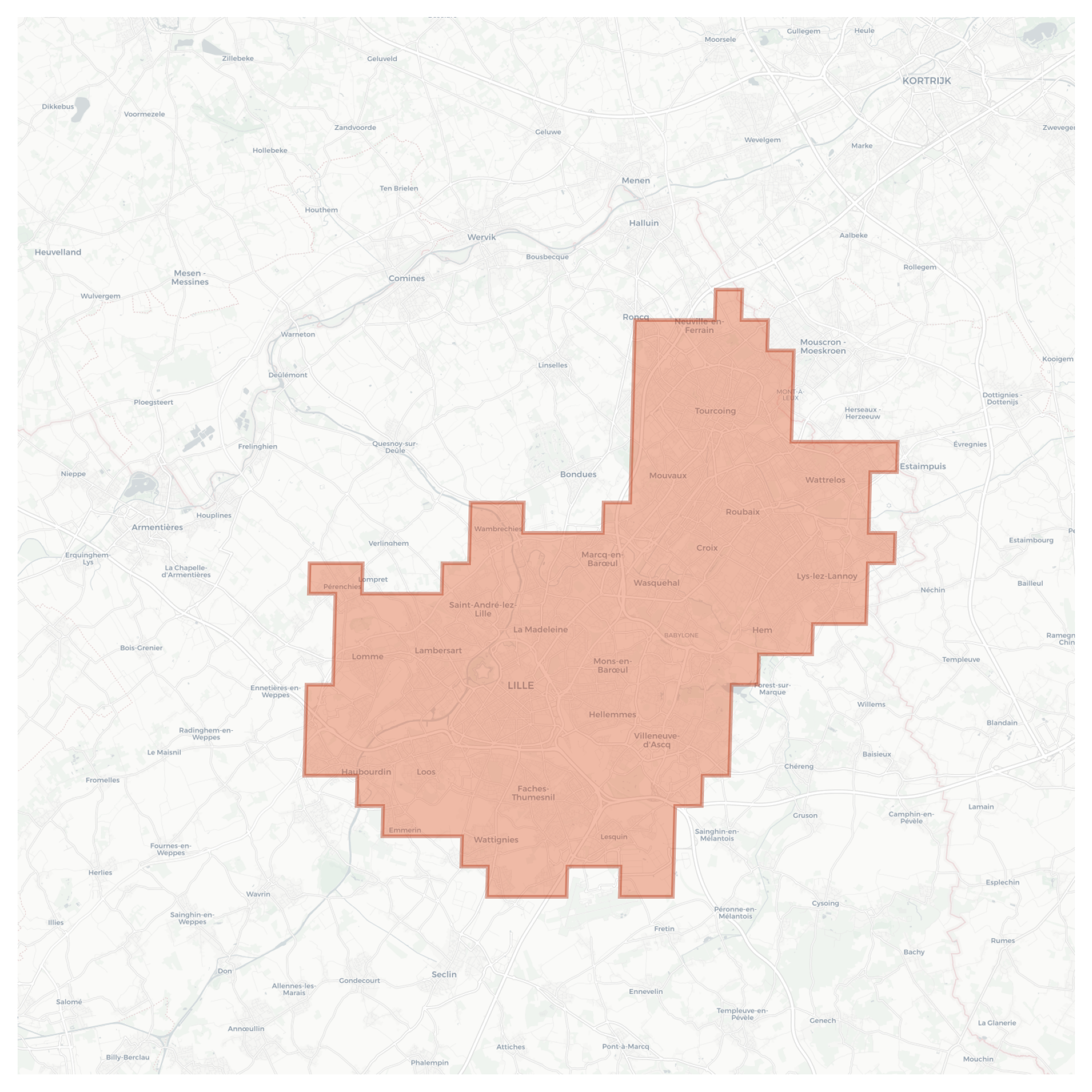 Lille geographic map
