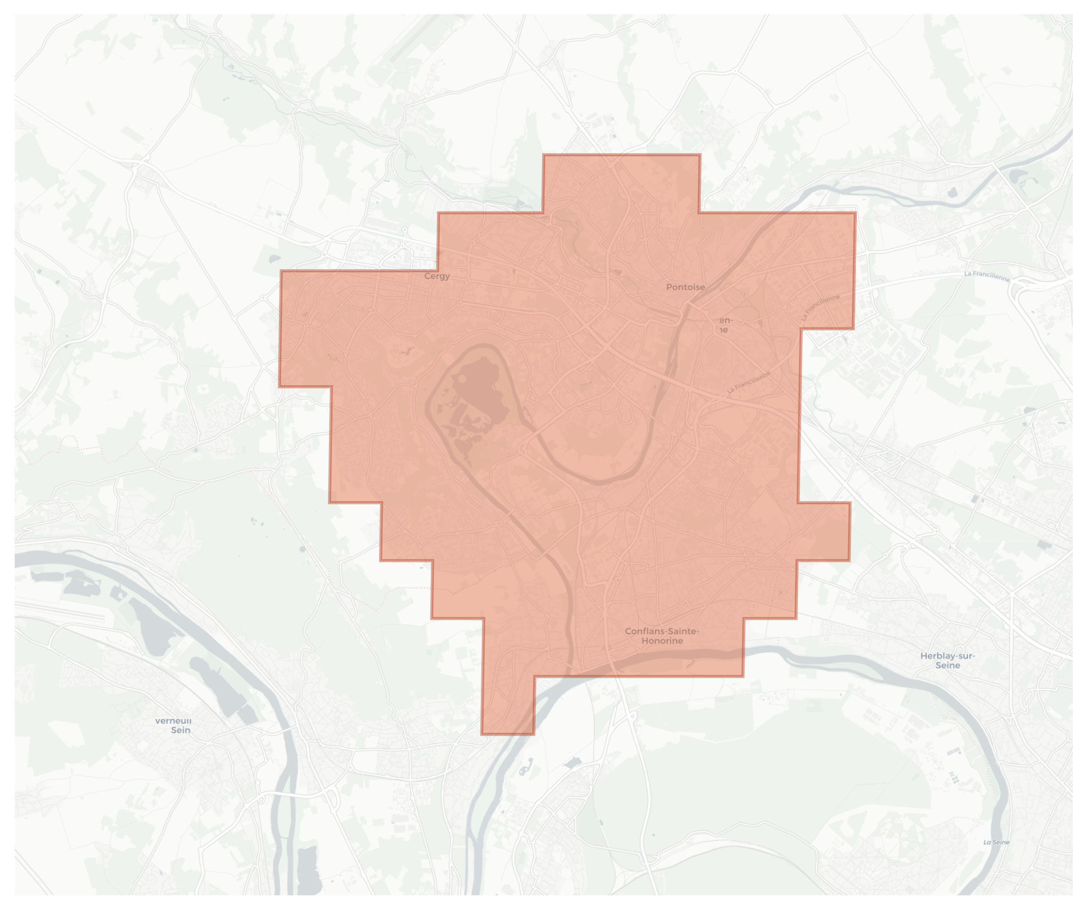 Cergy geographic map