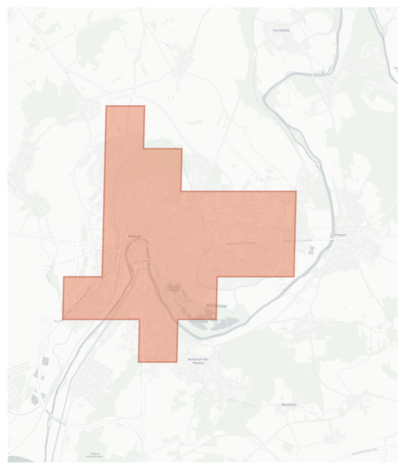 Meaux geographic map