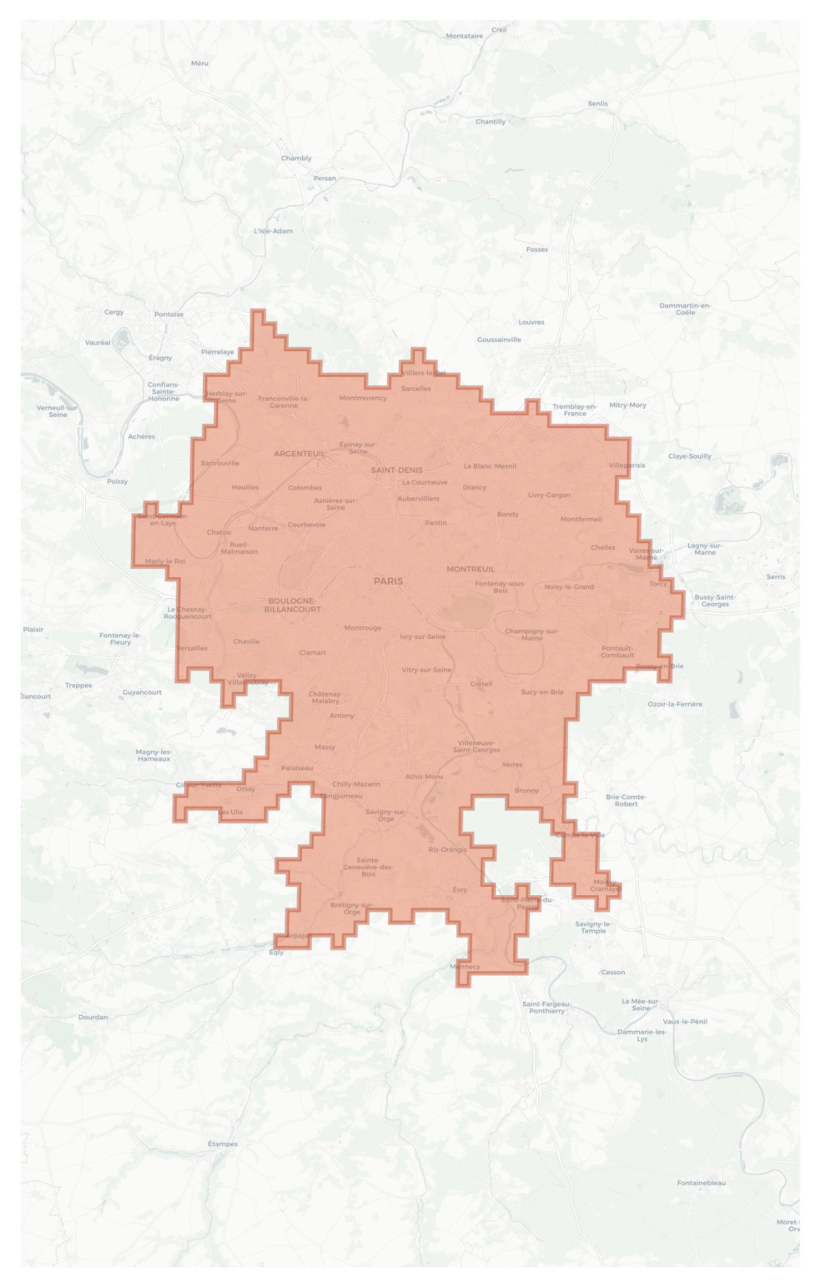 Paris geographic map