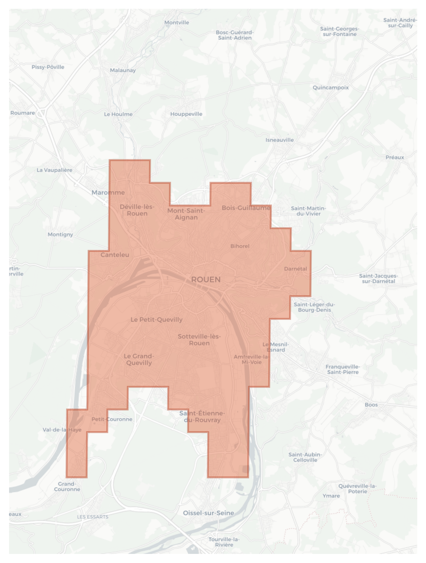 Rouen geographic map