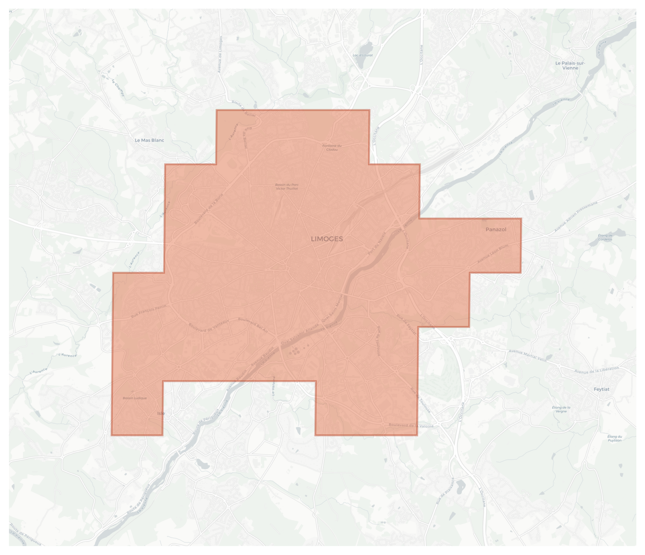 Limoges geographic map