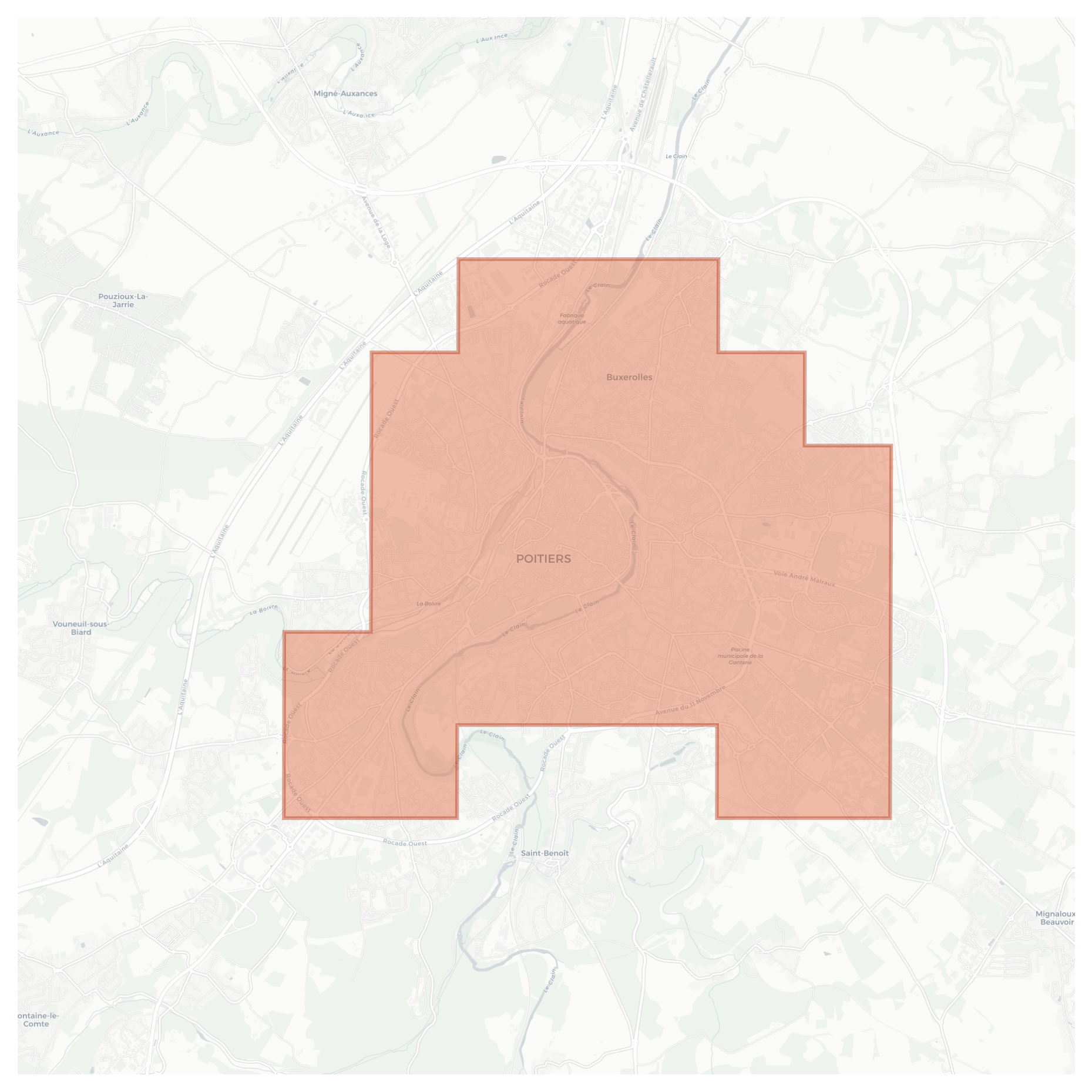 Poitiers geographic map