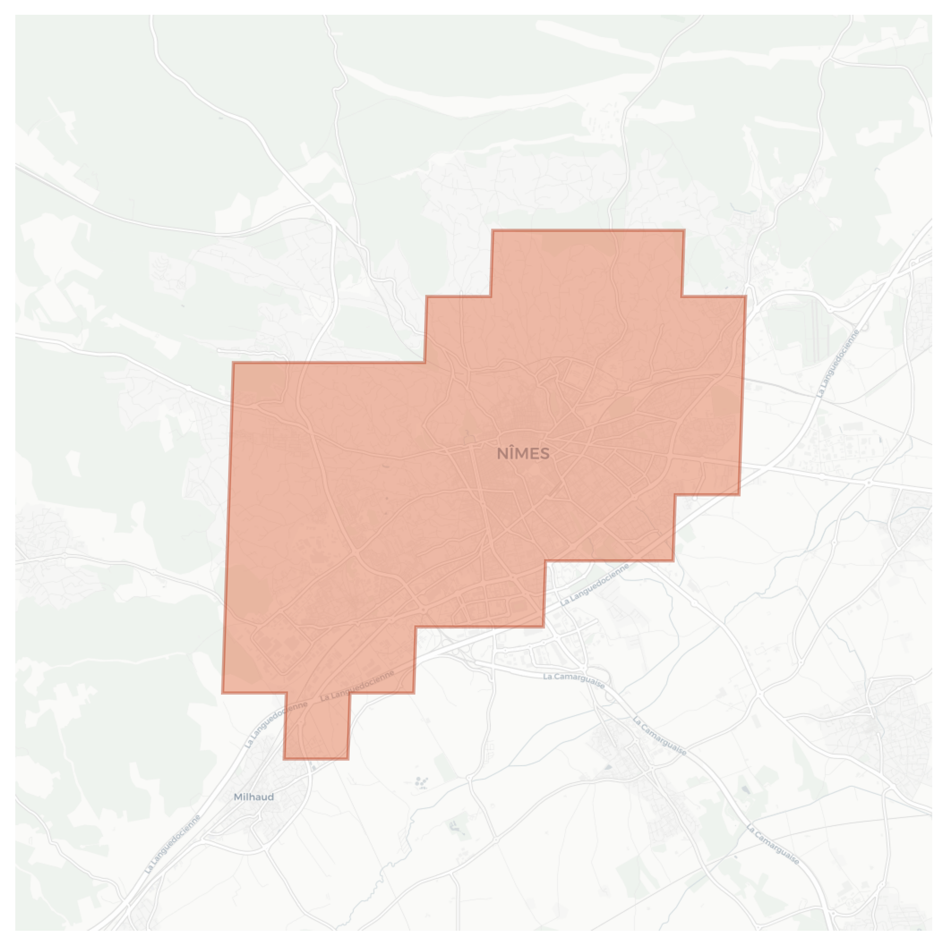 Nimes geographic map