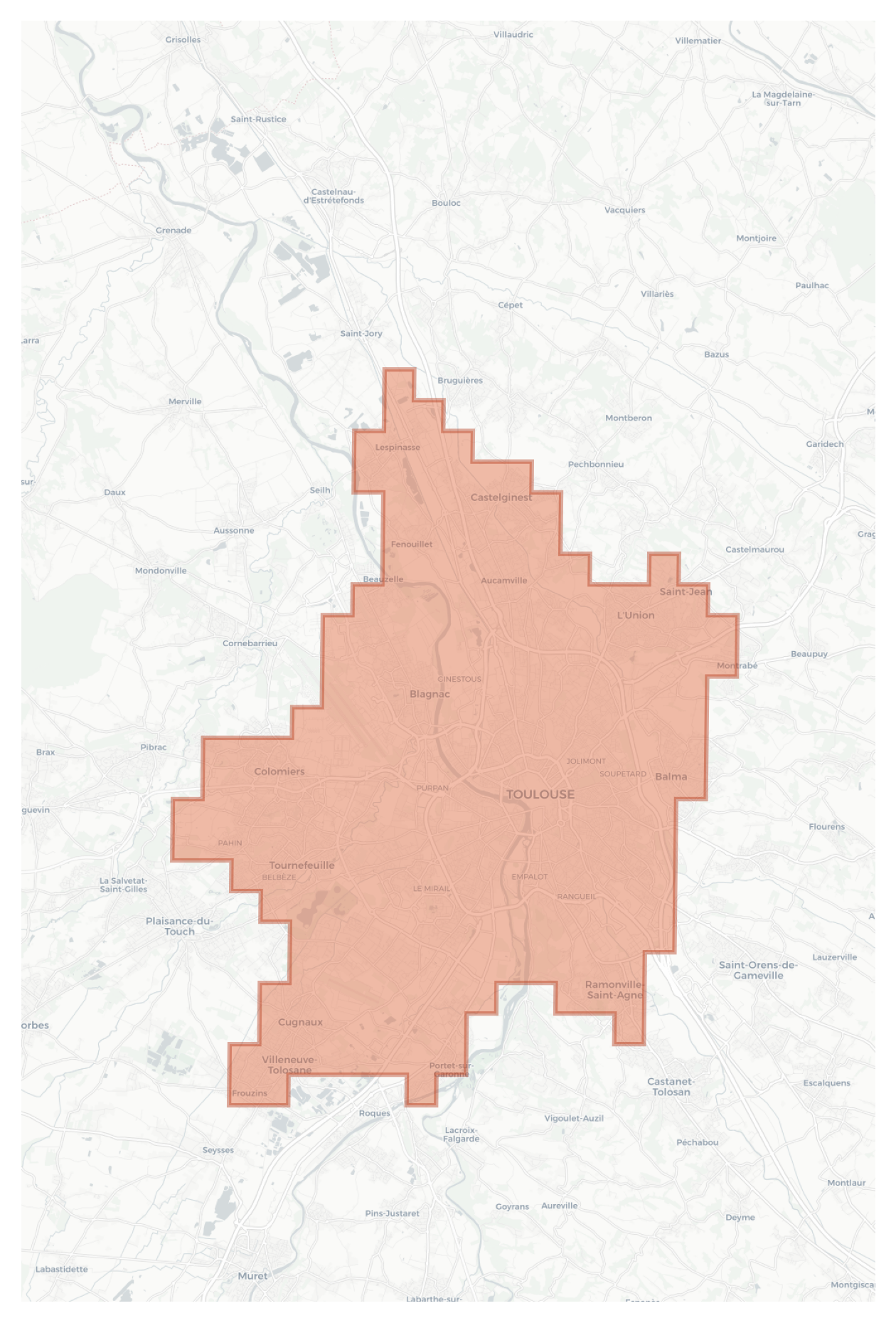 Toulouse geographic map