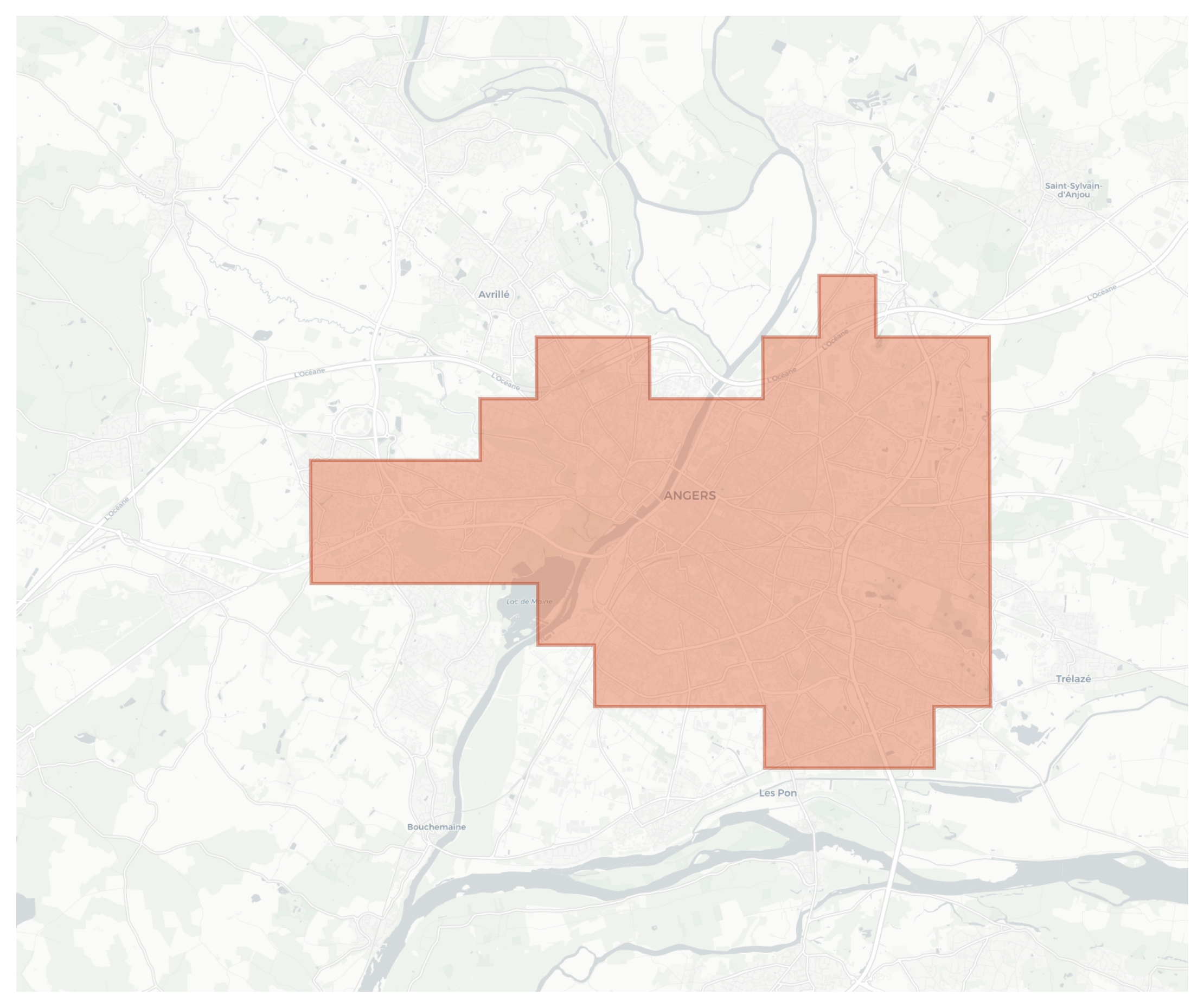 Angers geographic map