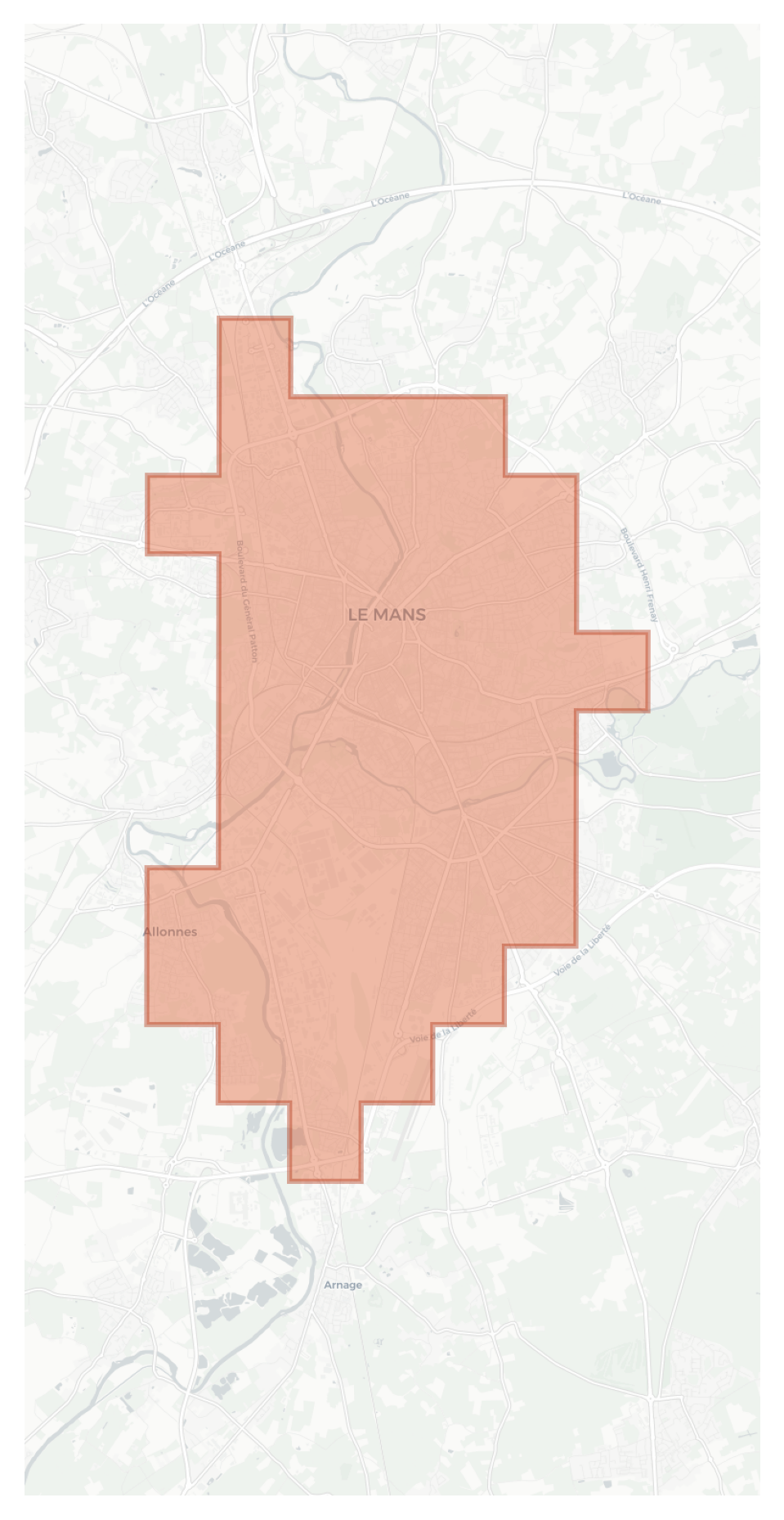 Le Mans geographic map