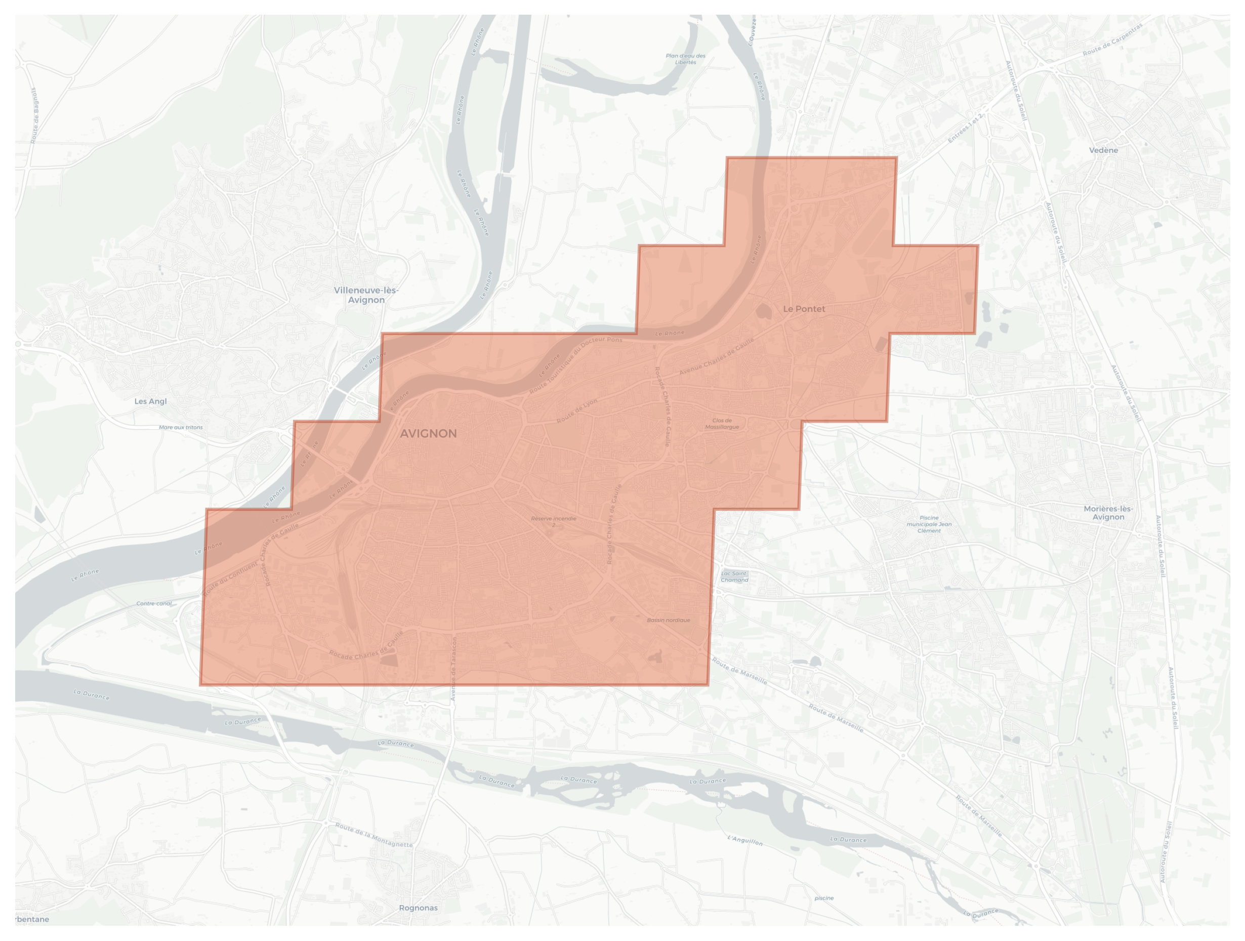Avignon geographic map