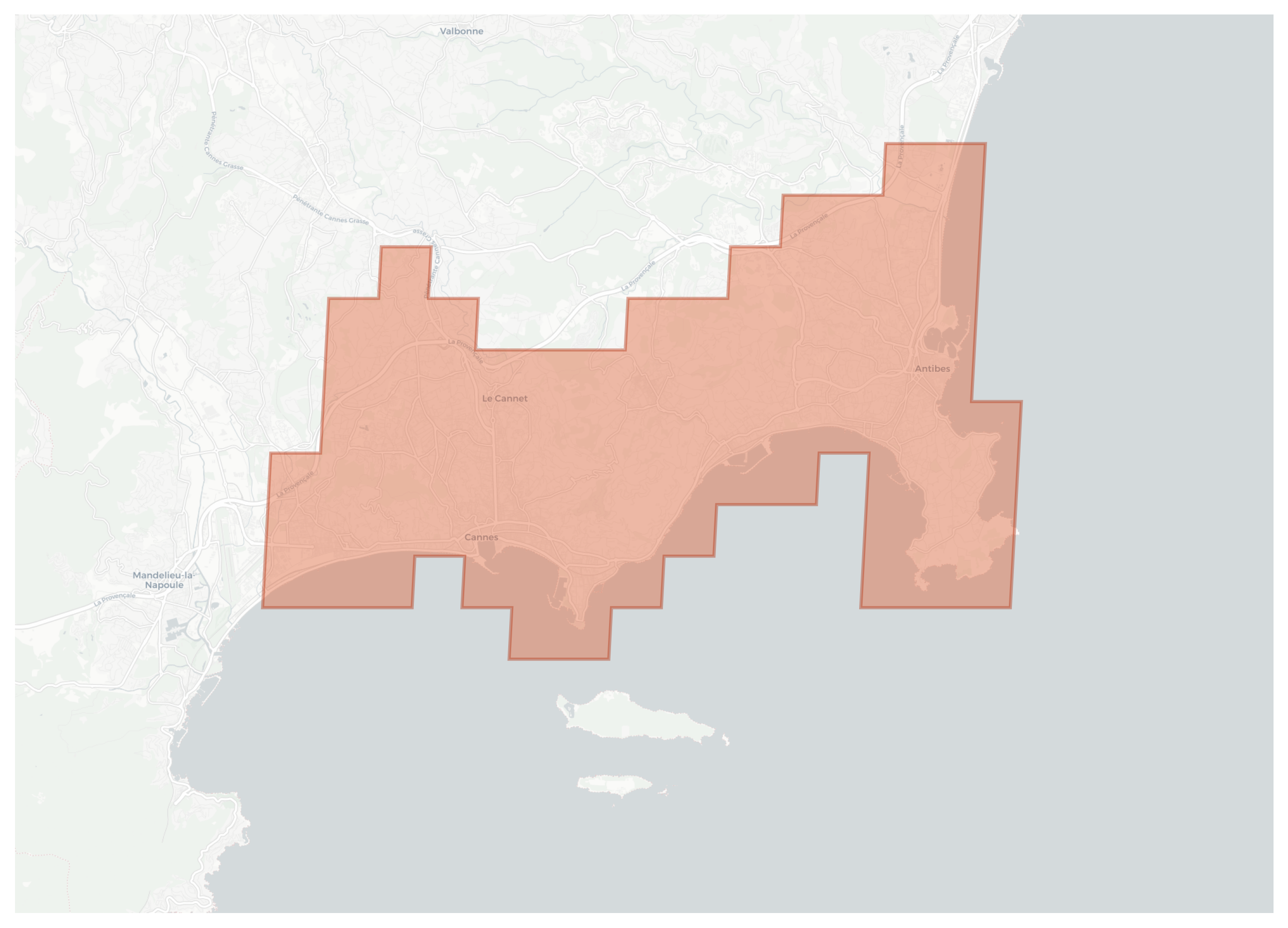 Cannes geographic map