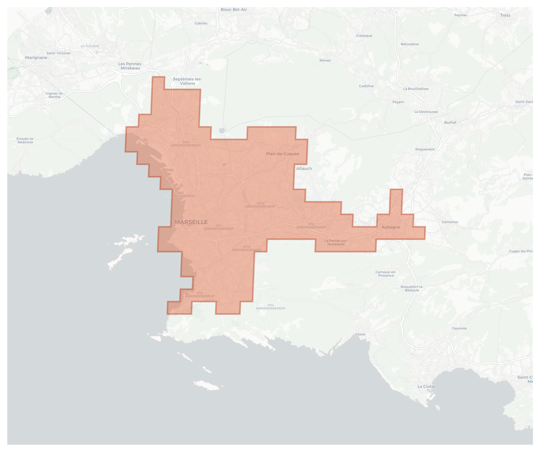 Marseille geographic map