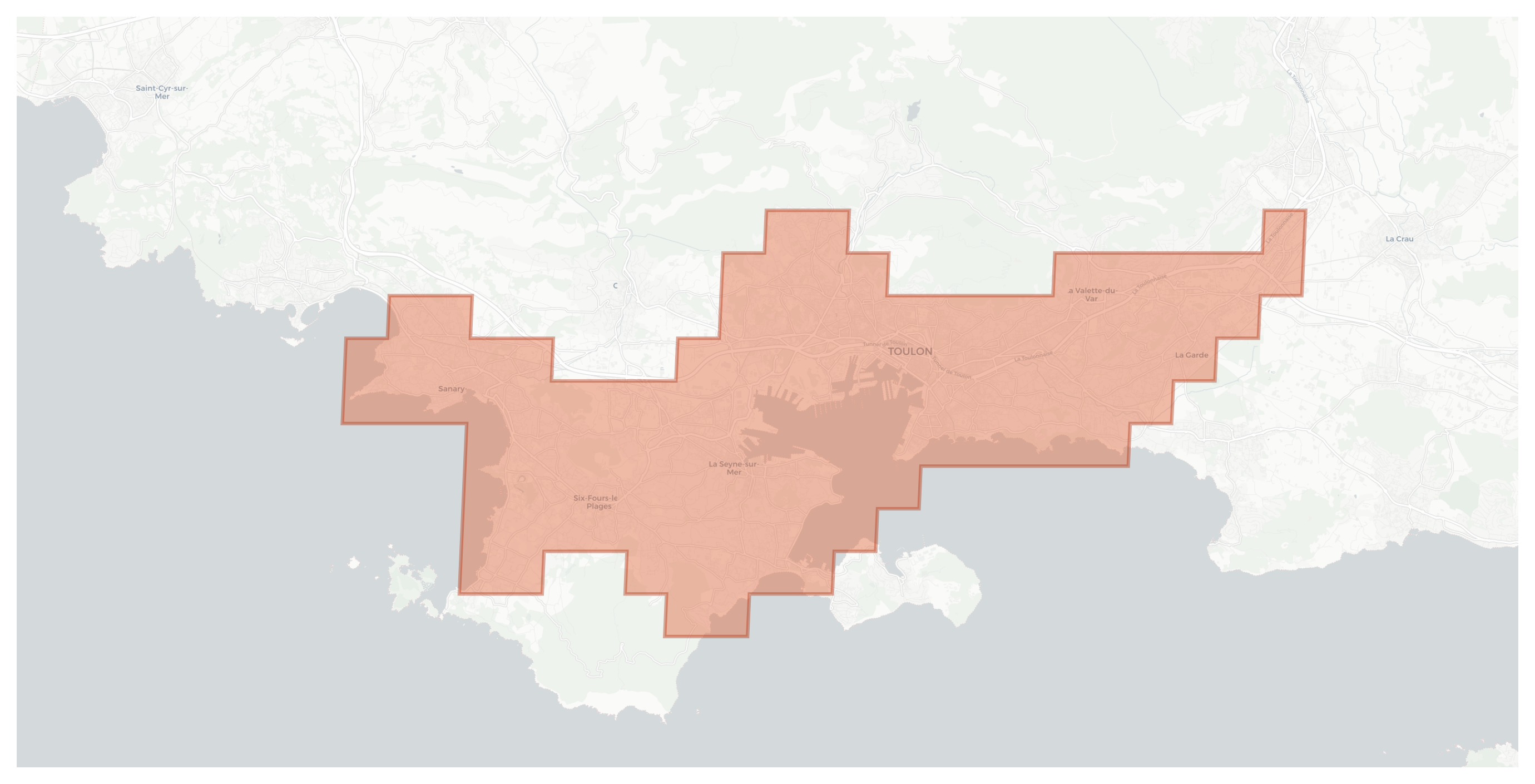 Toulon geographic map