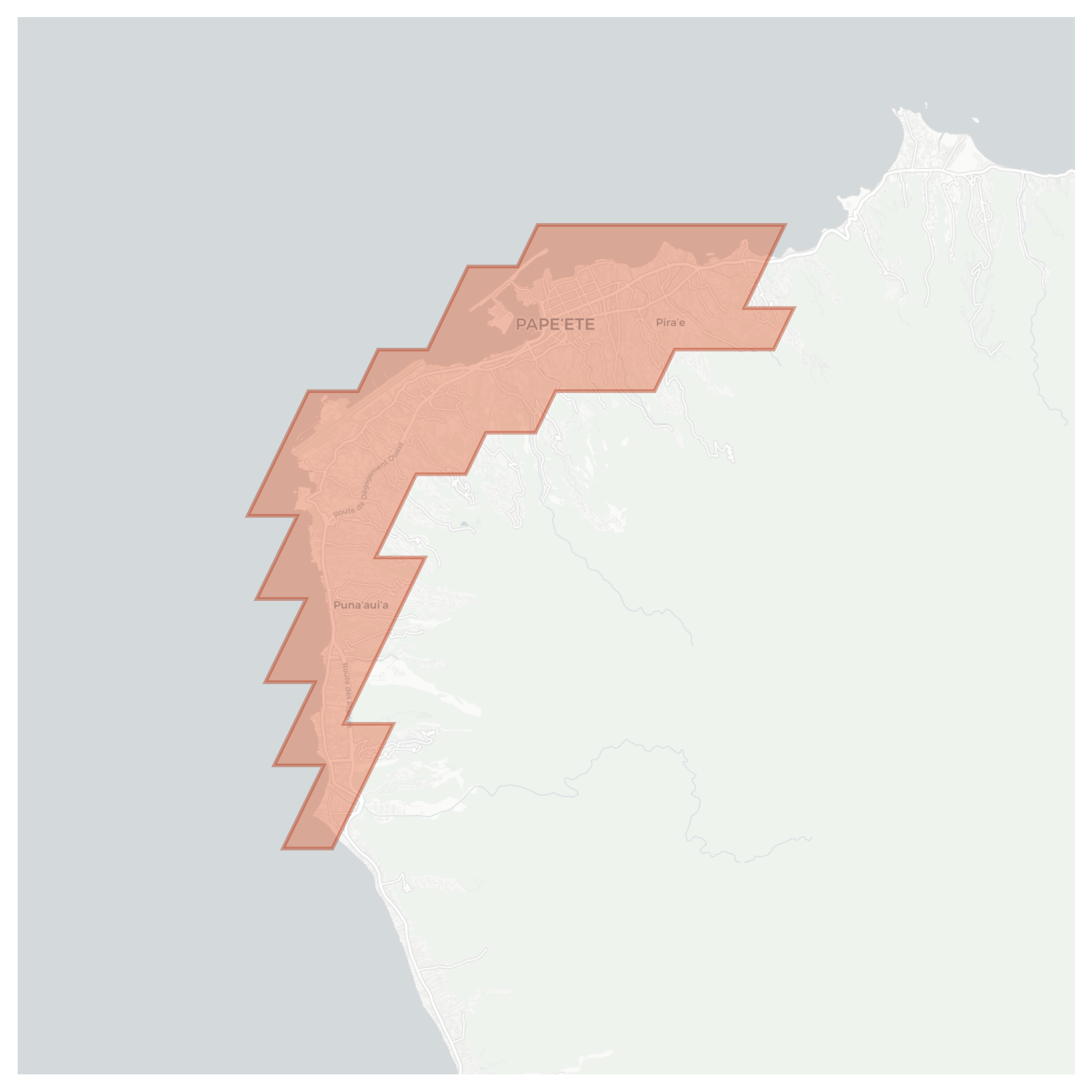 Papeete geographic map