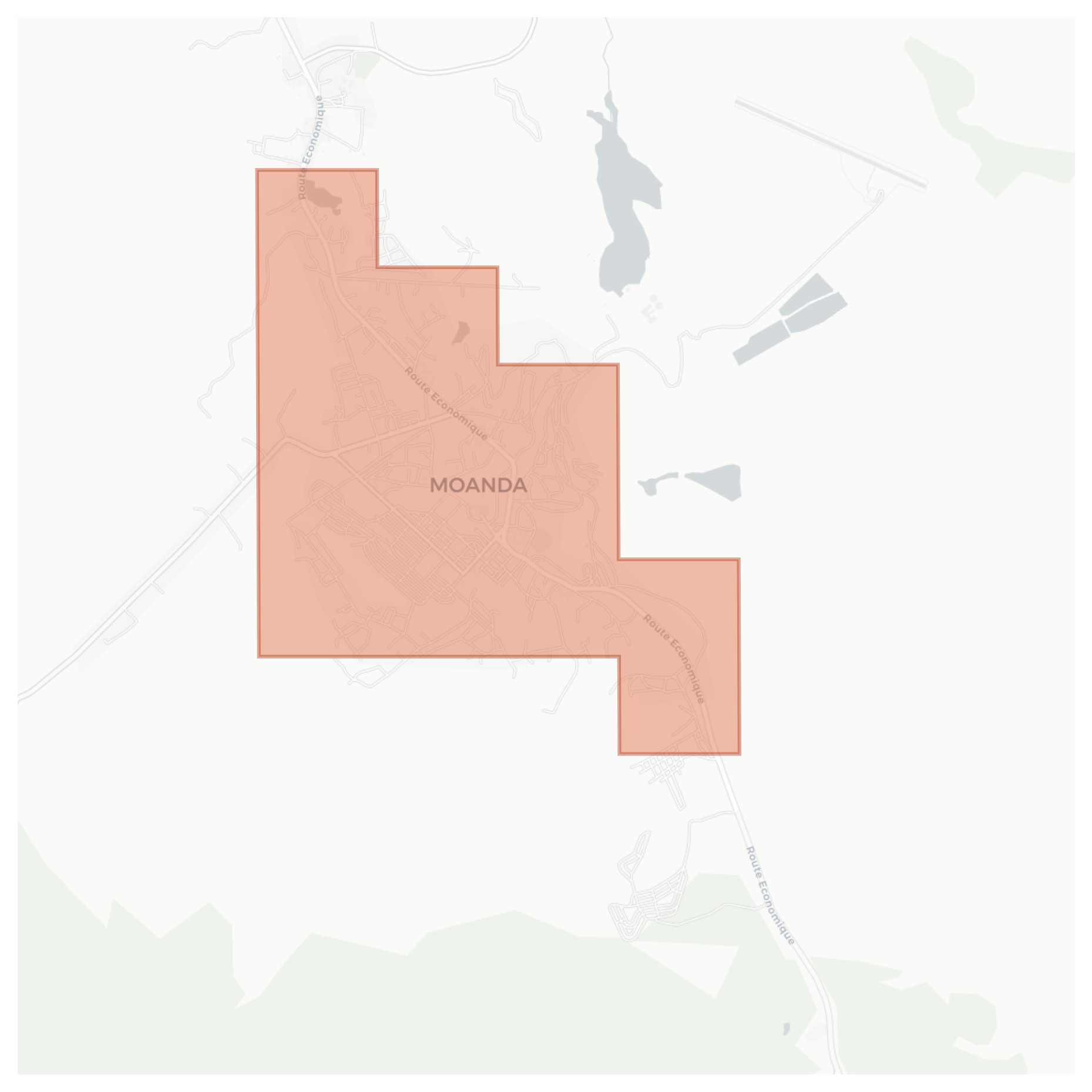 Moanda geographic map