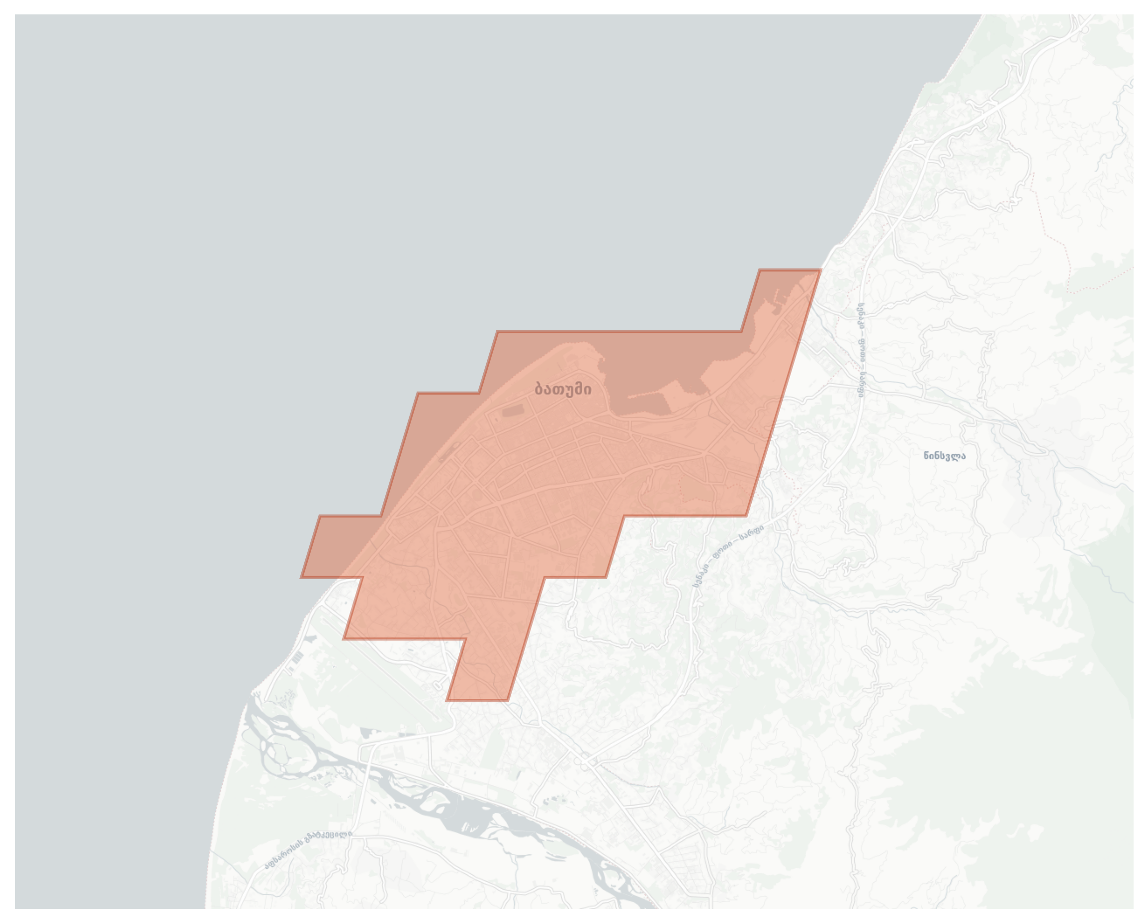 Batumi geographic map