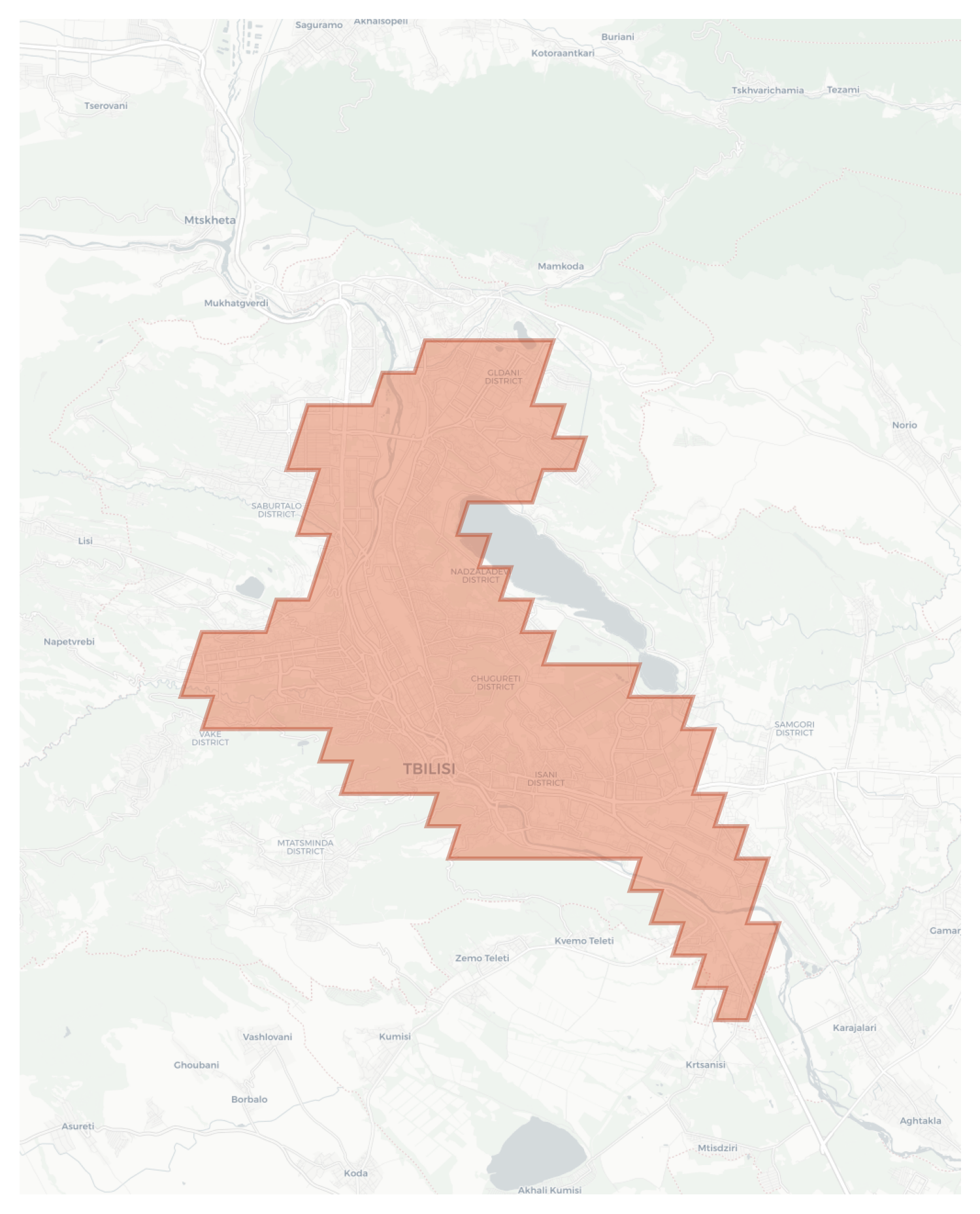 Tbilisi geographic map