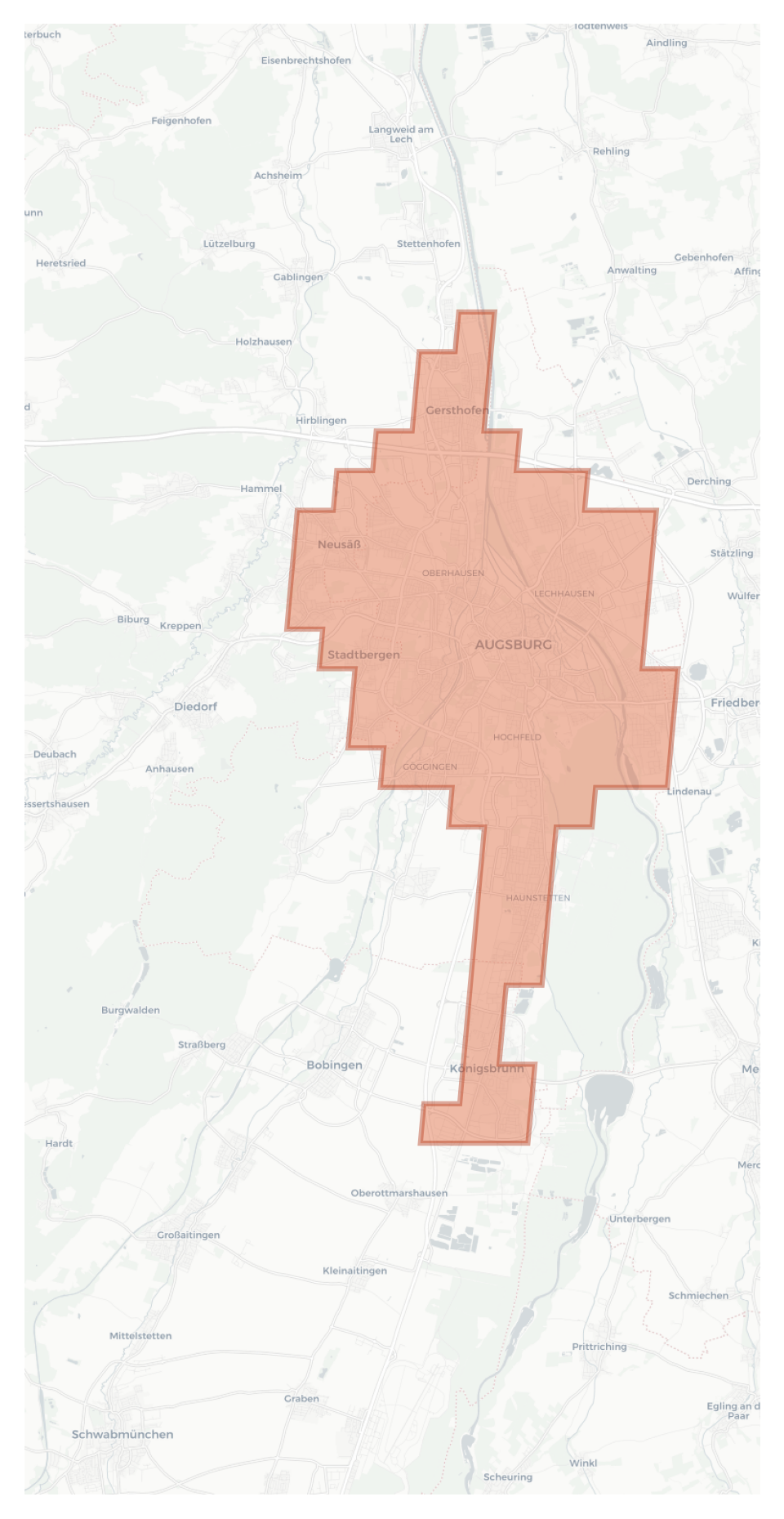 Augsburg geographic map
