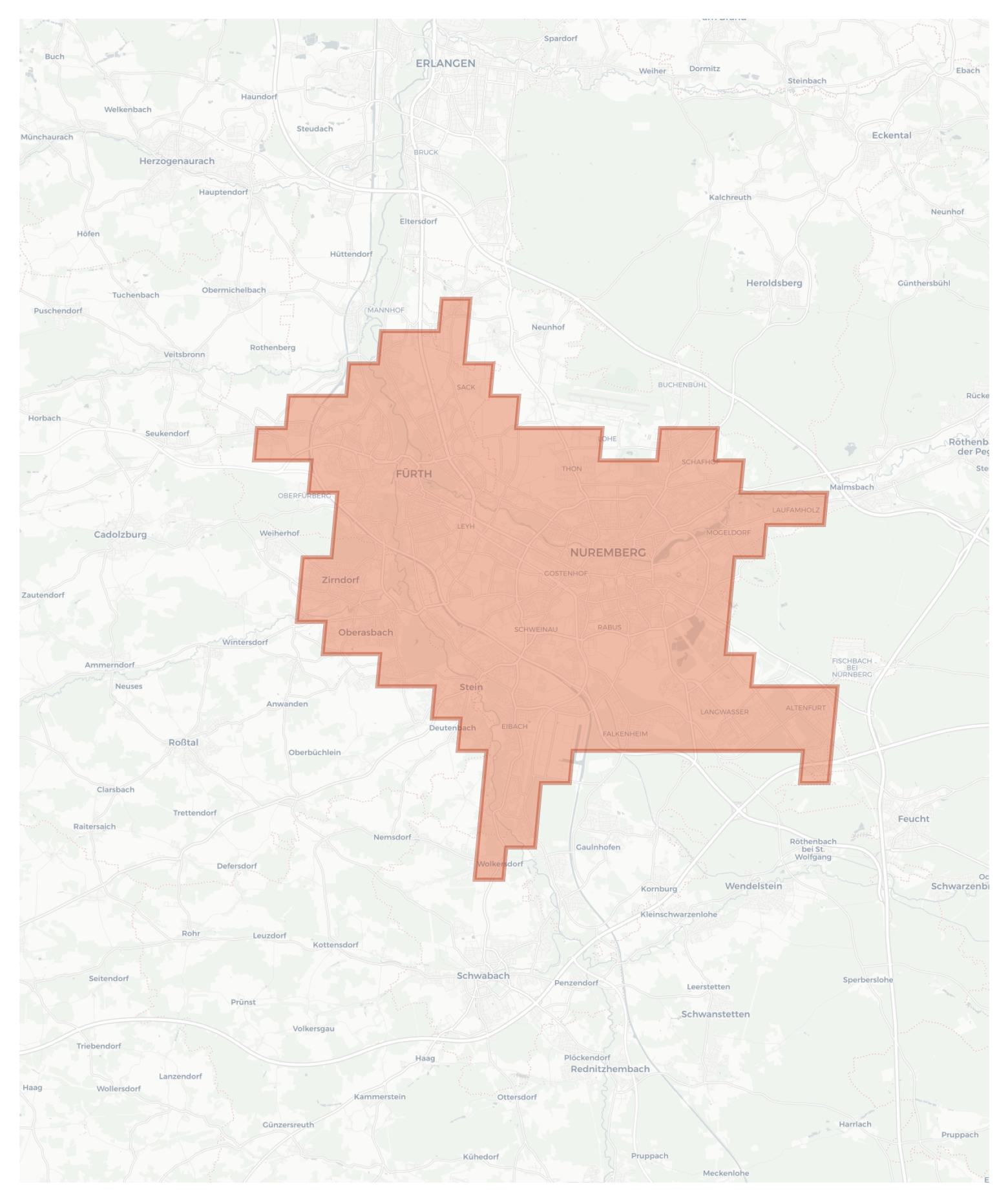 Nuremberg geographic map