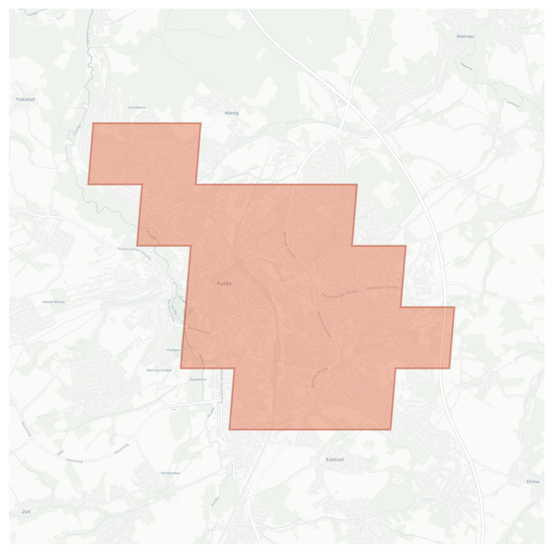 Fulda geographic map