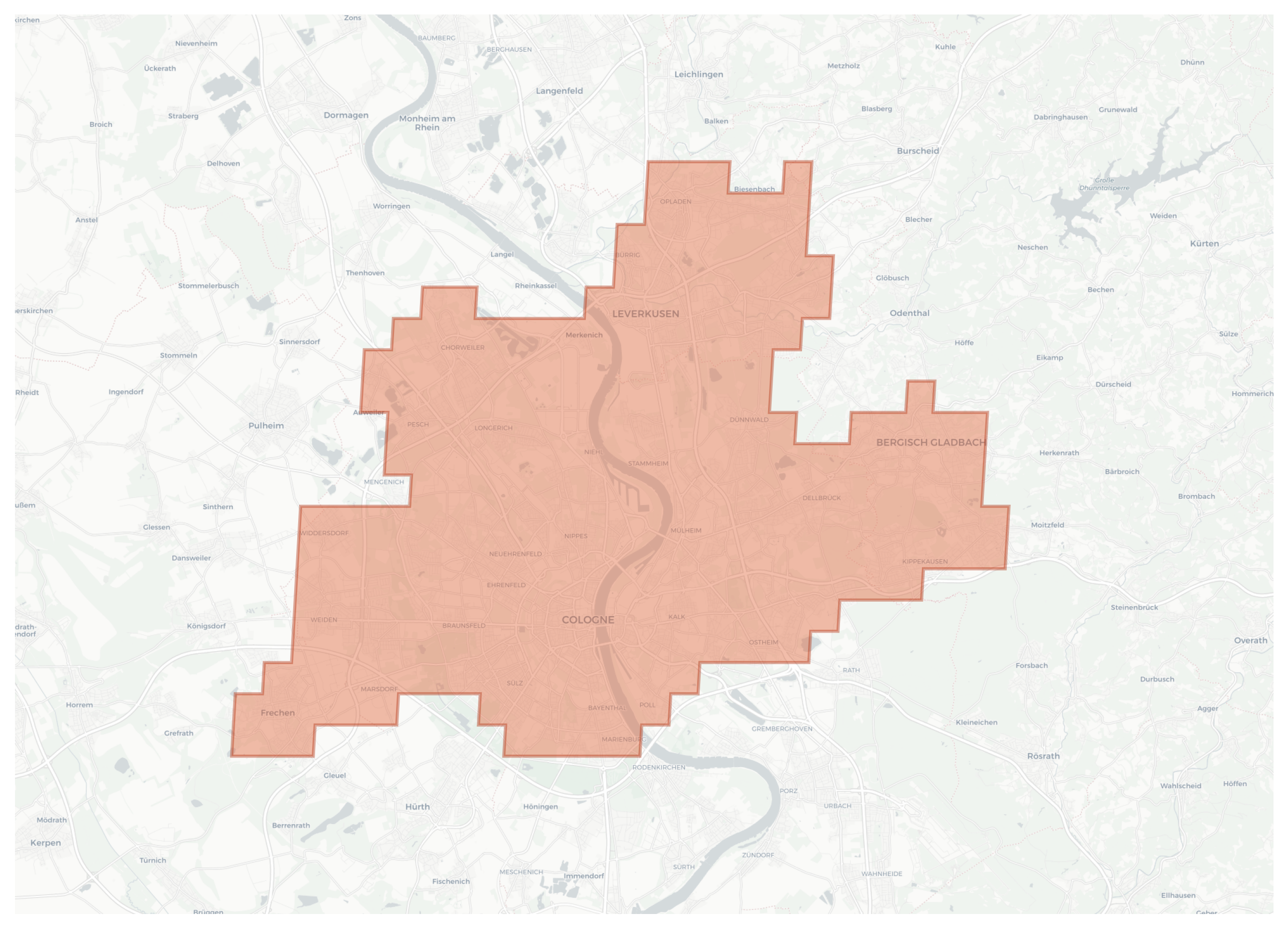 Cologne geographic map