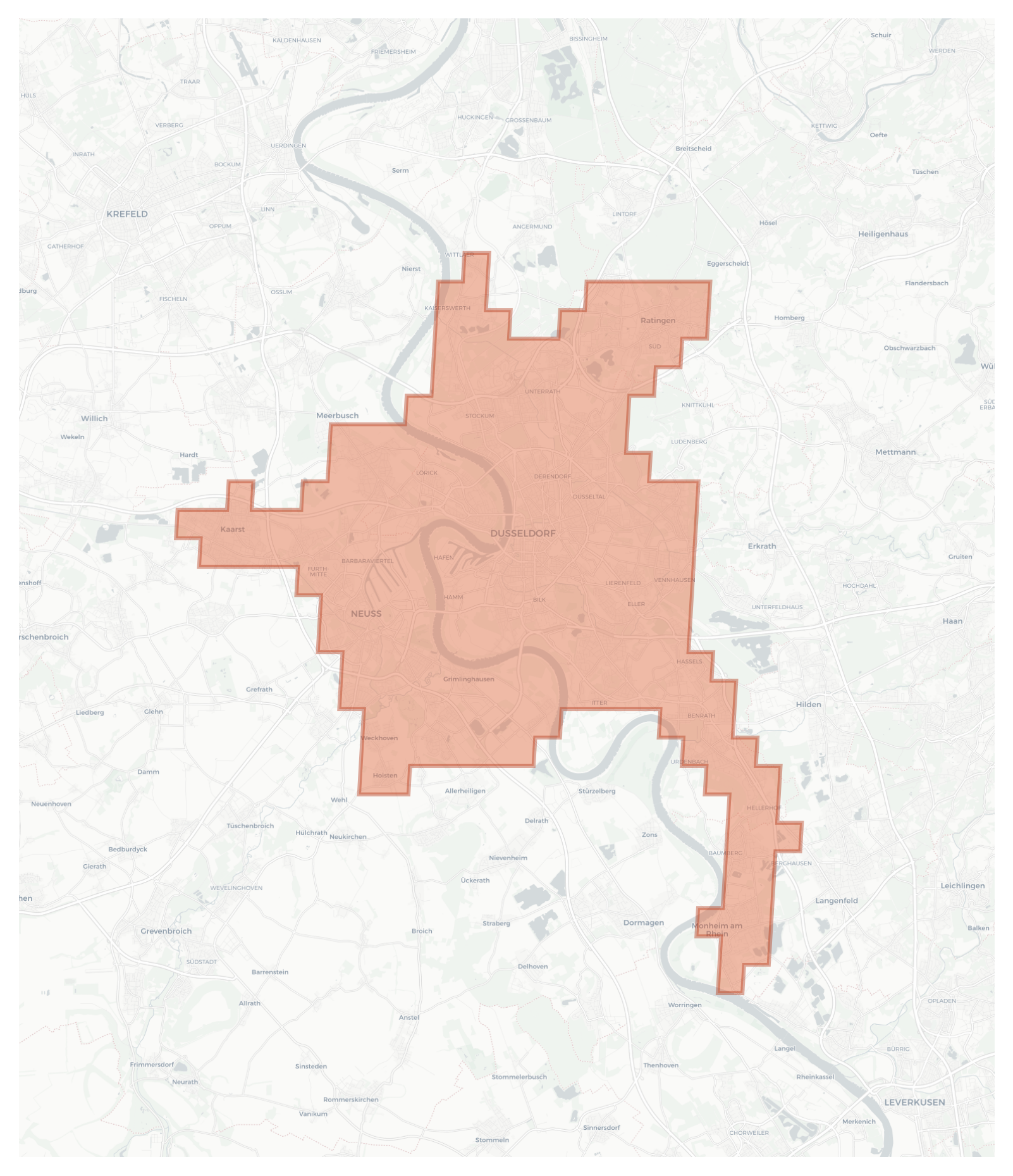 Dusseldorf geographic map