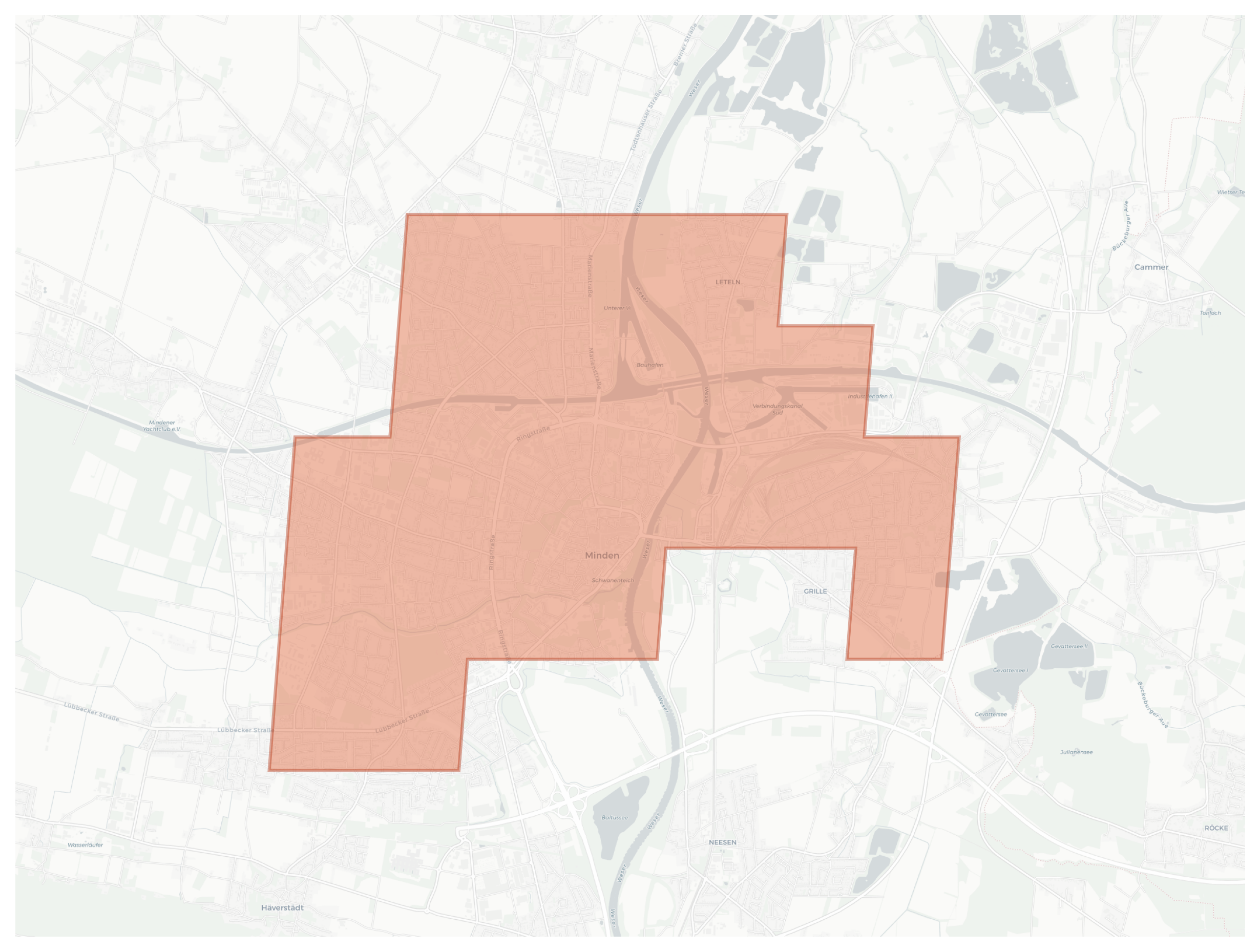 Minden geographic map