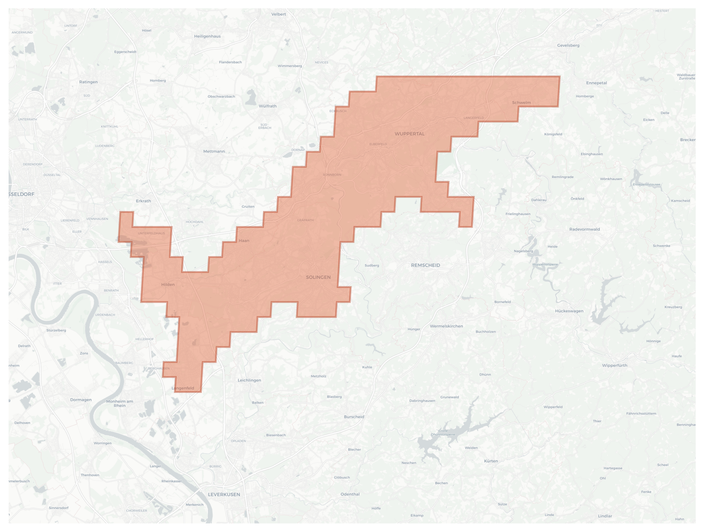 Wuppertal geographic map