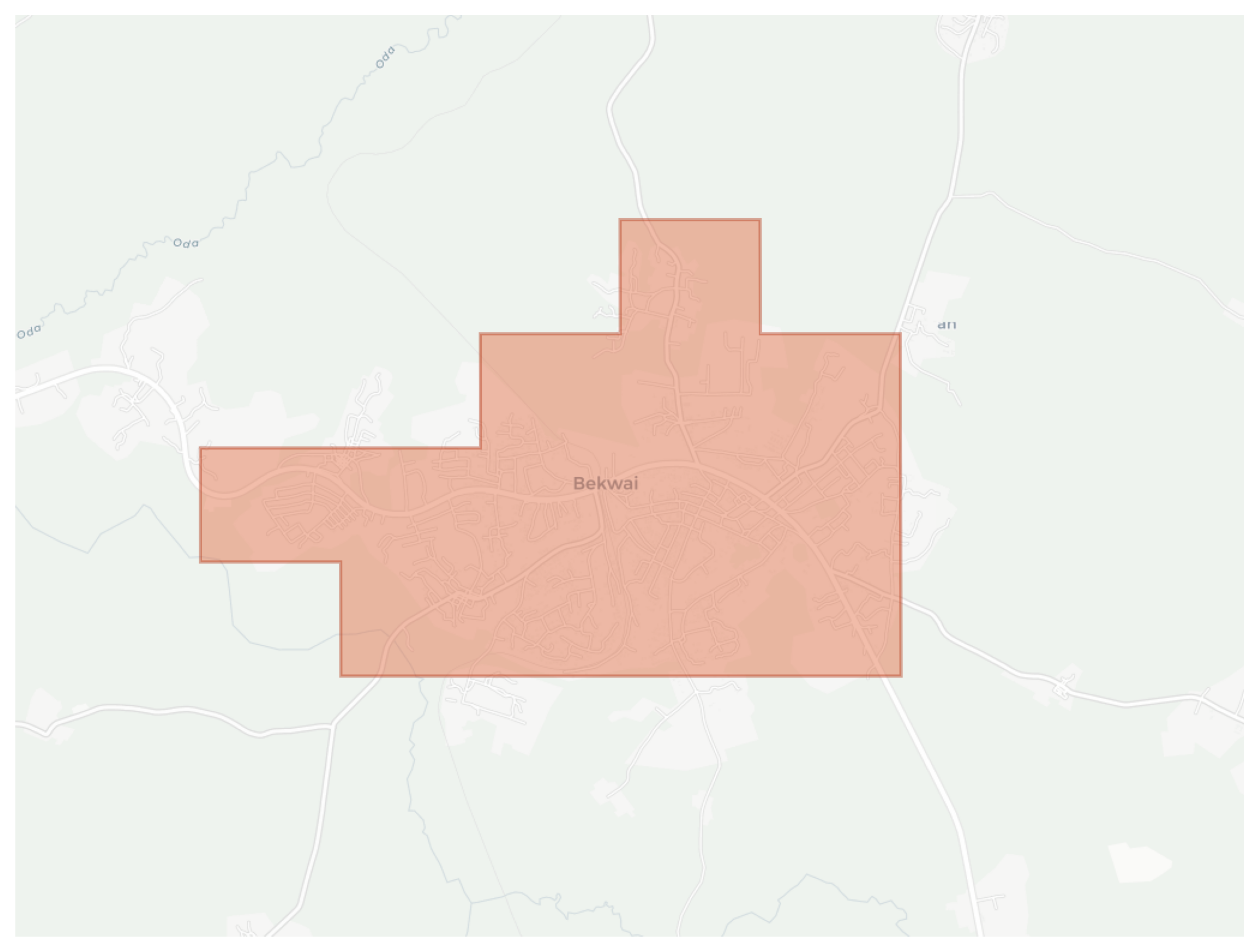 Bekwai geographic map