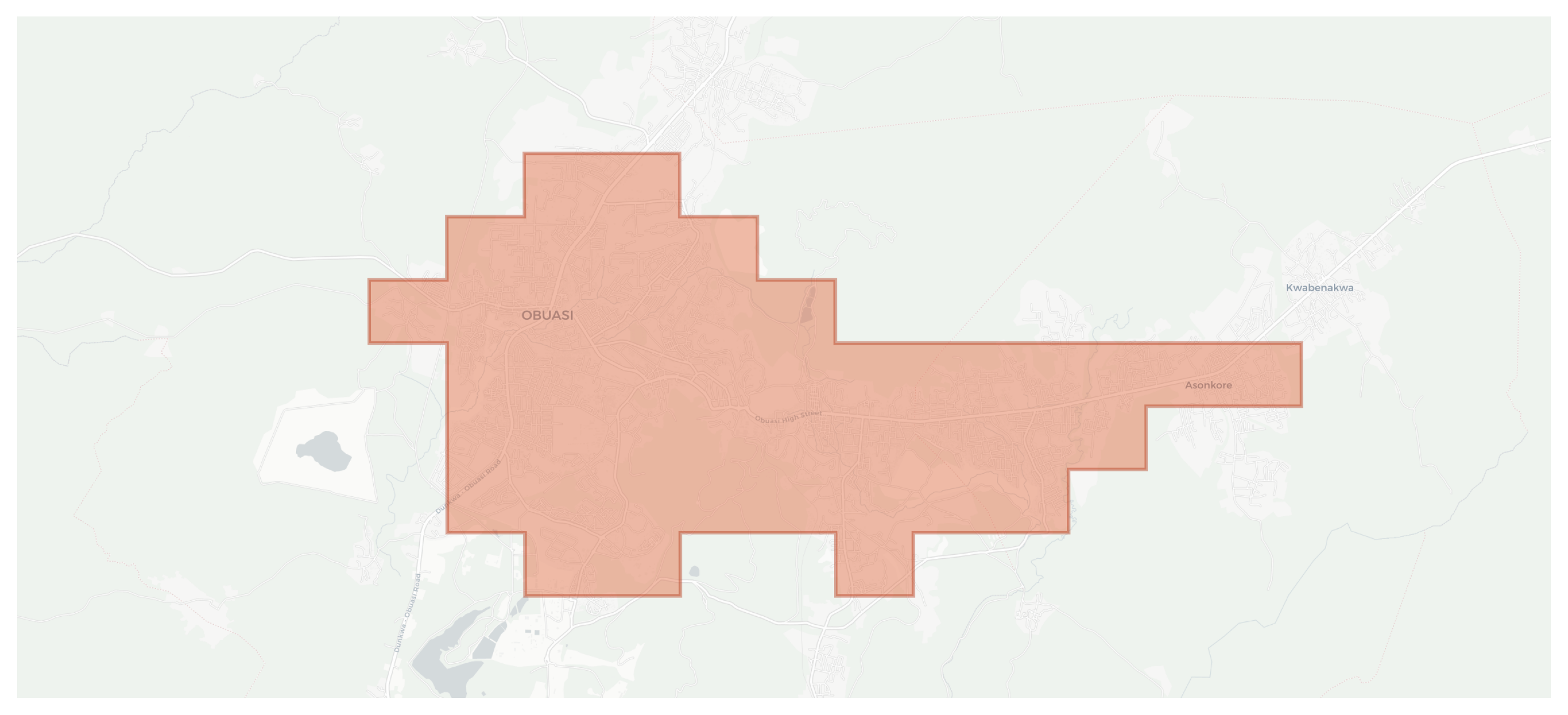 Obuasi geographic map