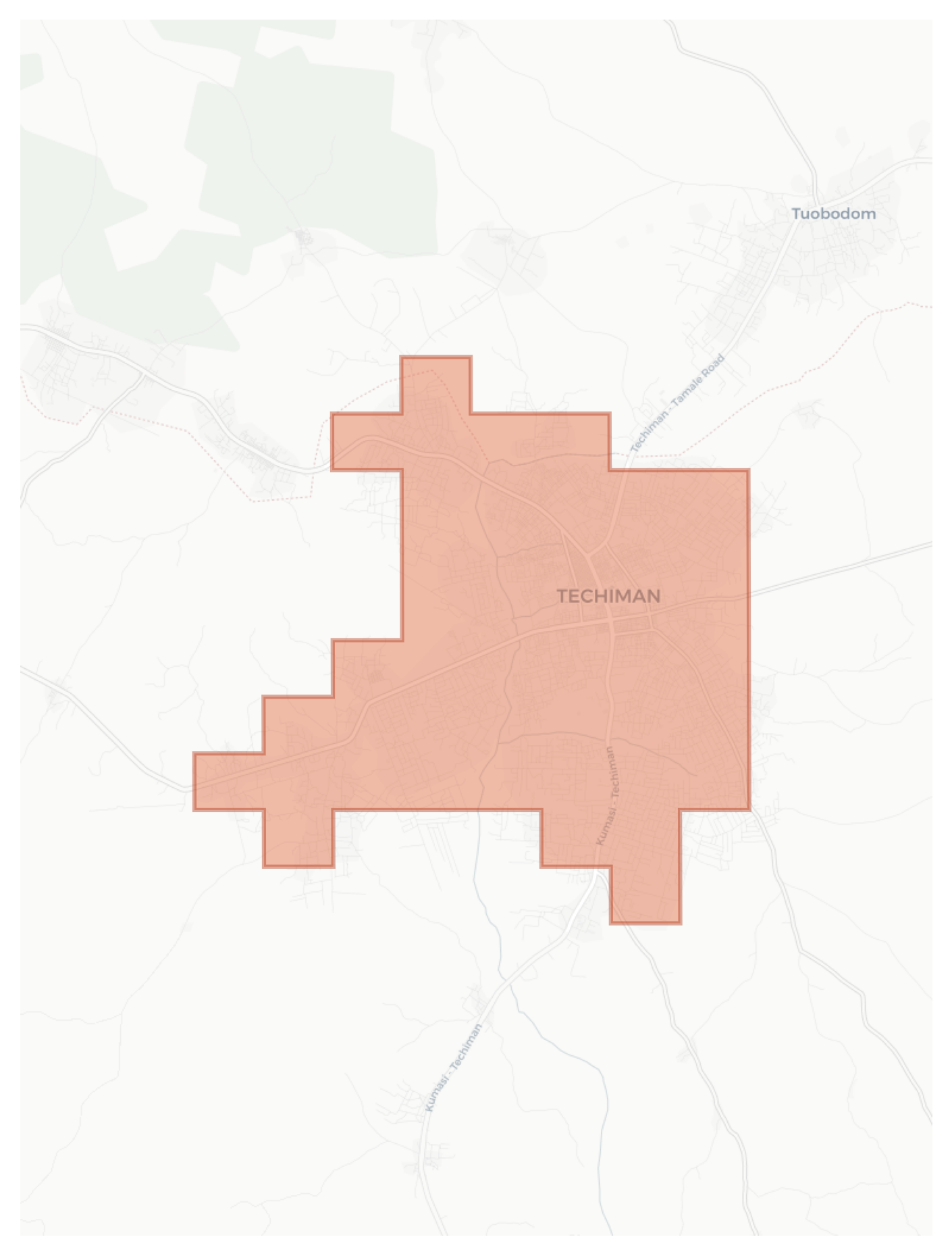 Techiman geographic map