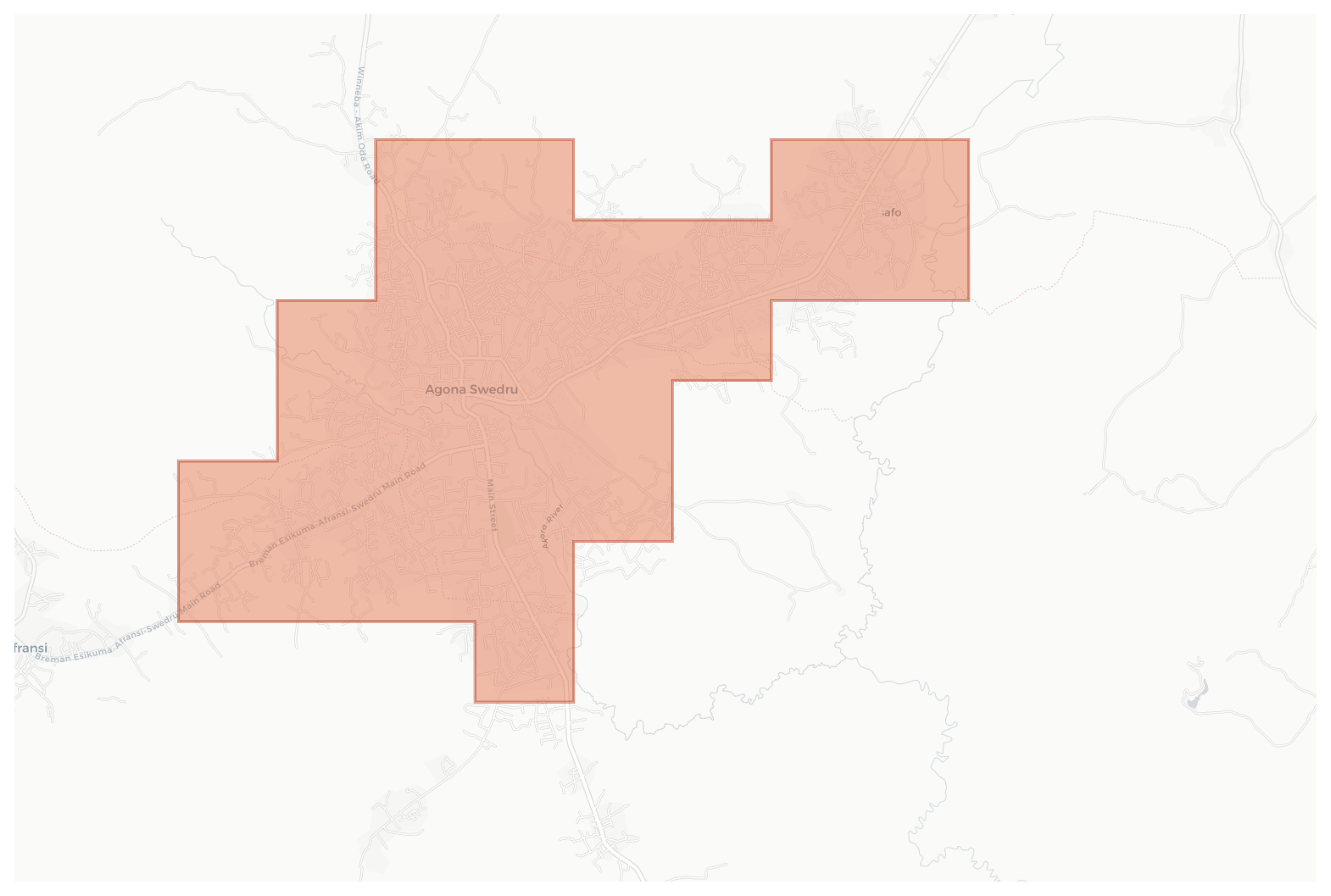 Agona Swedru geographic map