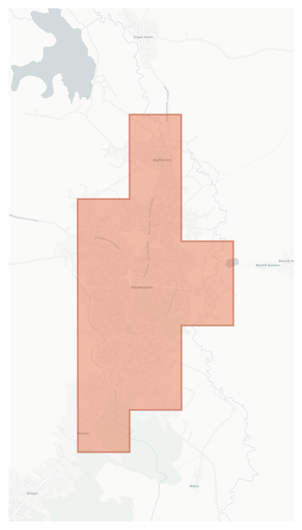 Mankessim geographic map