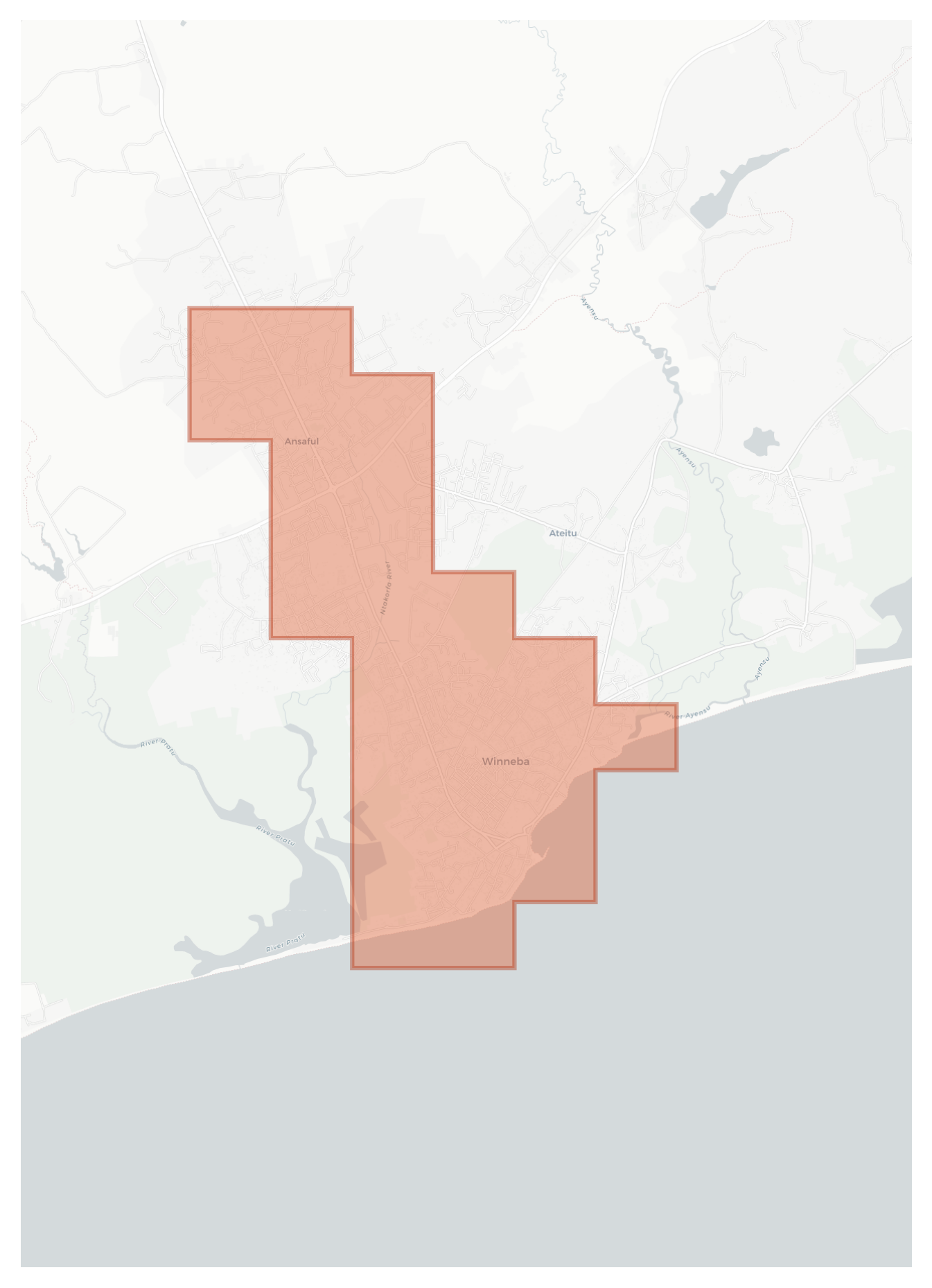 Winneba geographic map
