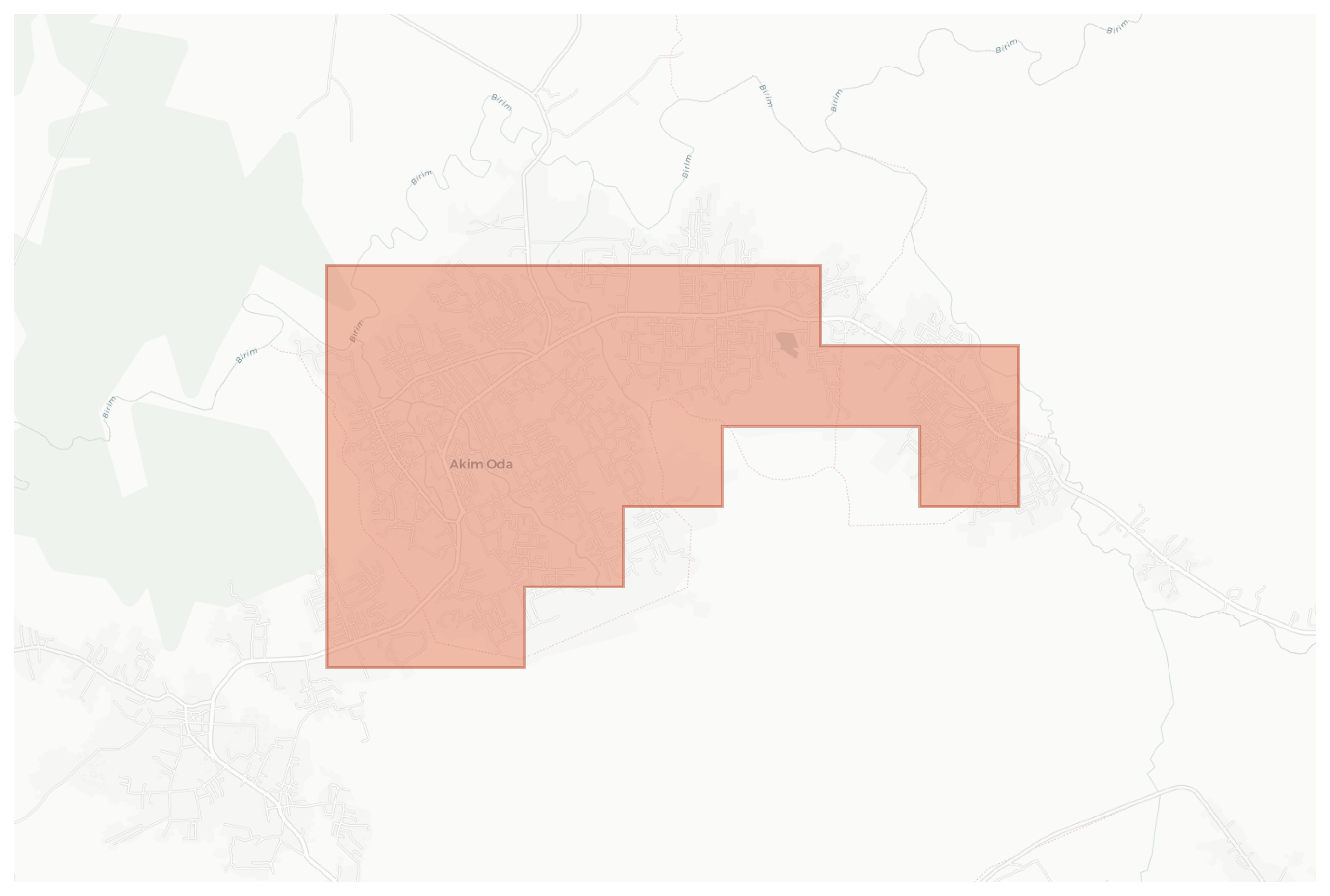 Akim Oda geographic map