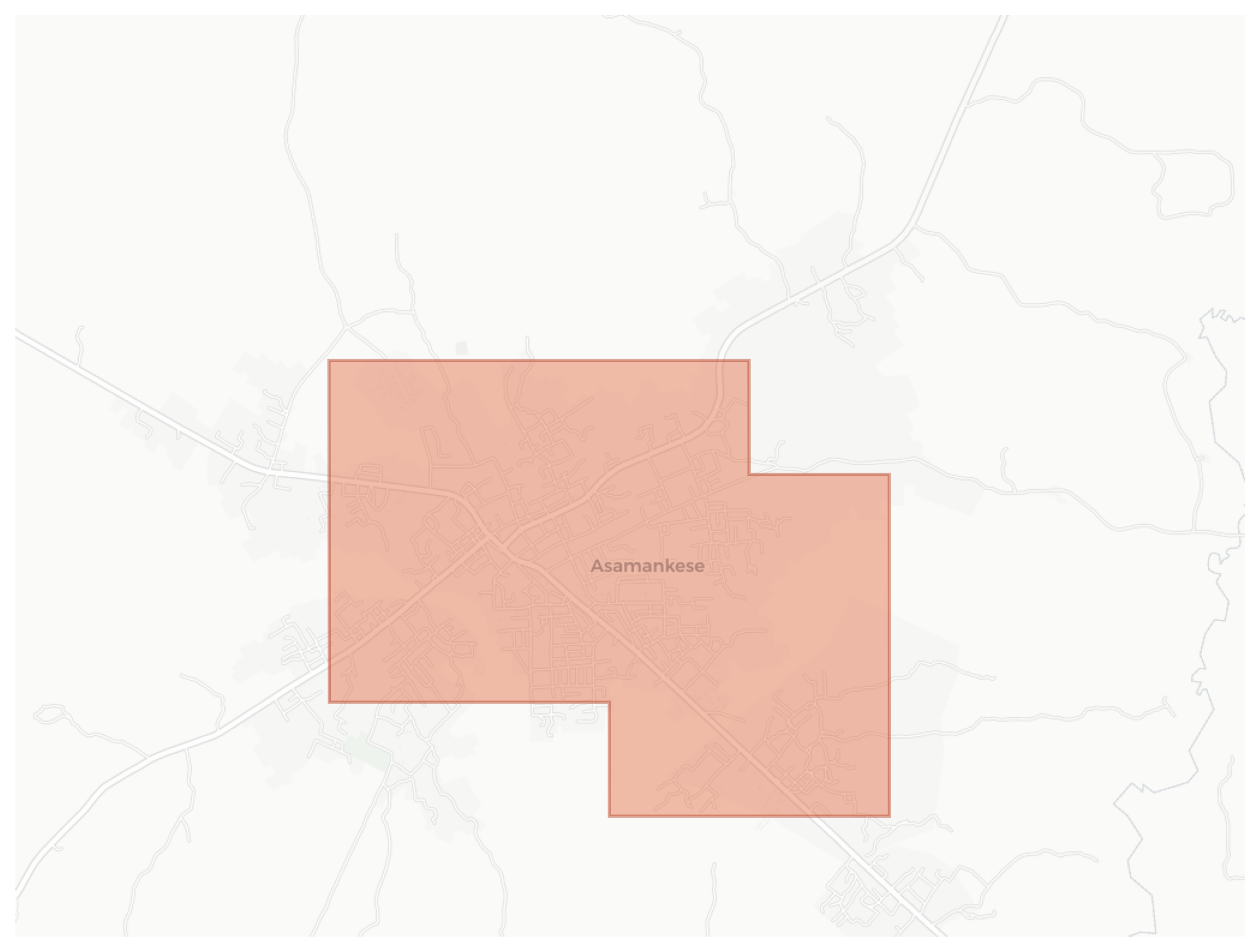 Asamankese geographic map