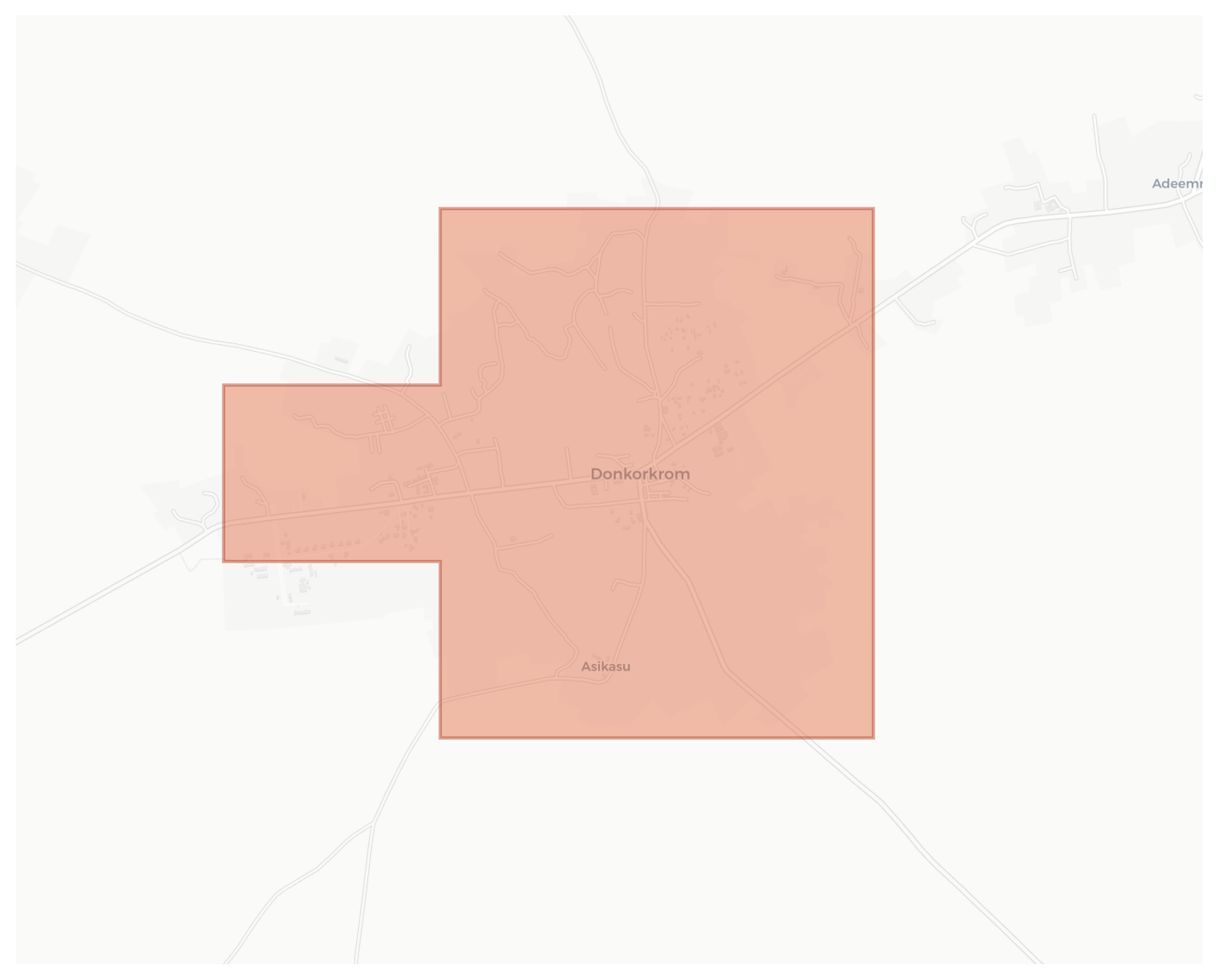 Donkorkrom geographic map